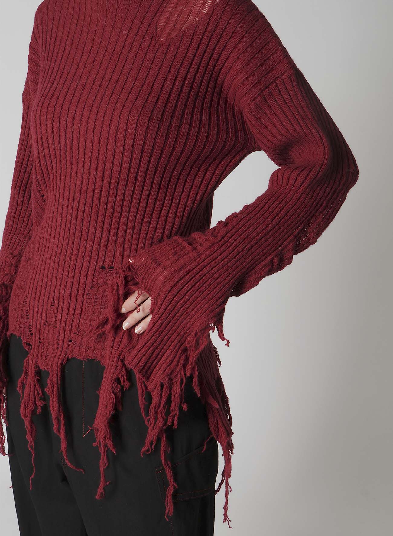 CRUSHED RIB PULLOVER