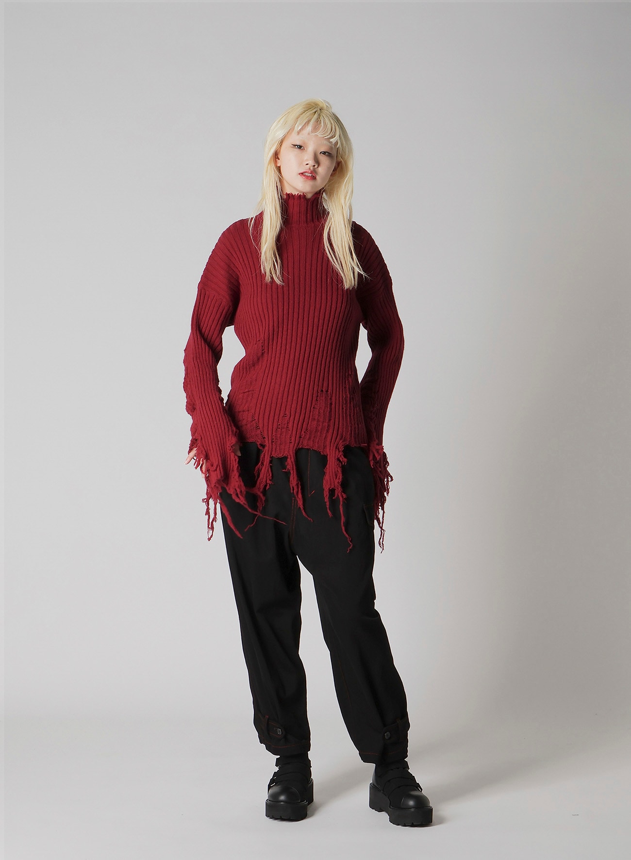 CRUSHED RIB PULLOVER