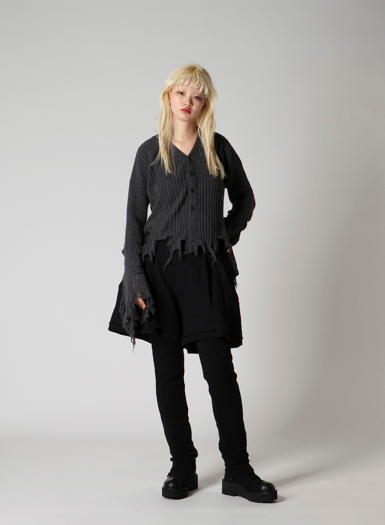 CRUSHED RIB CARDIGAN