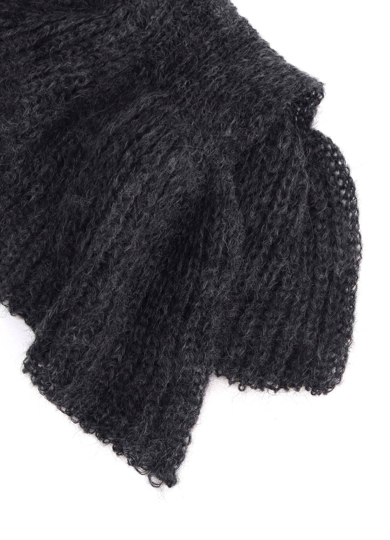LOOSE TENTION RIB FLUFFY FRILLED SCARF