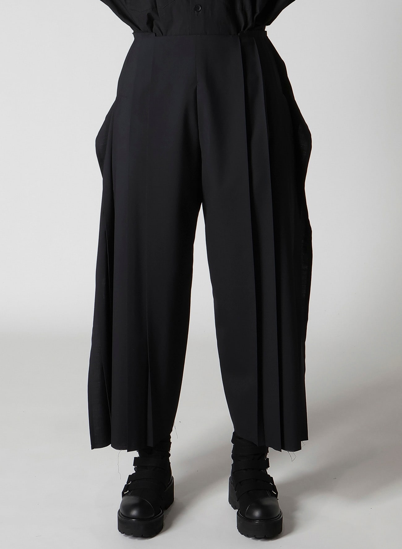 LIMI feu サルエルパンツ ブラック Sサイズ DOUBLE SATIN CROPED PANTS(S Black): LIMI feu｜THE SHOP YOHJI