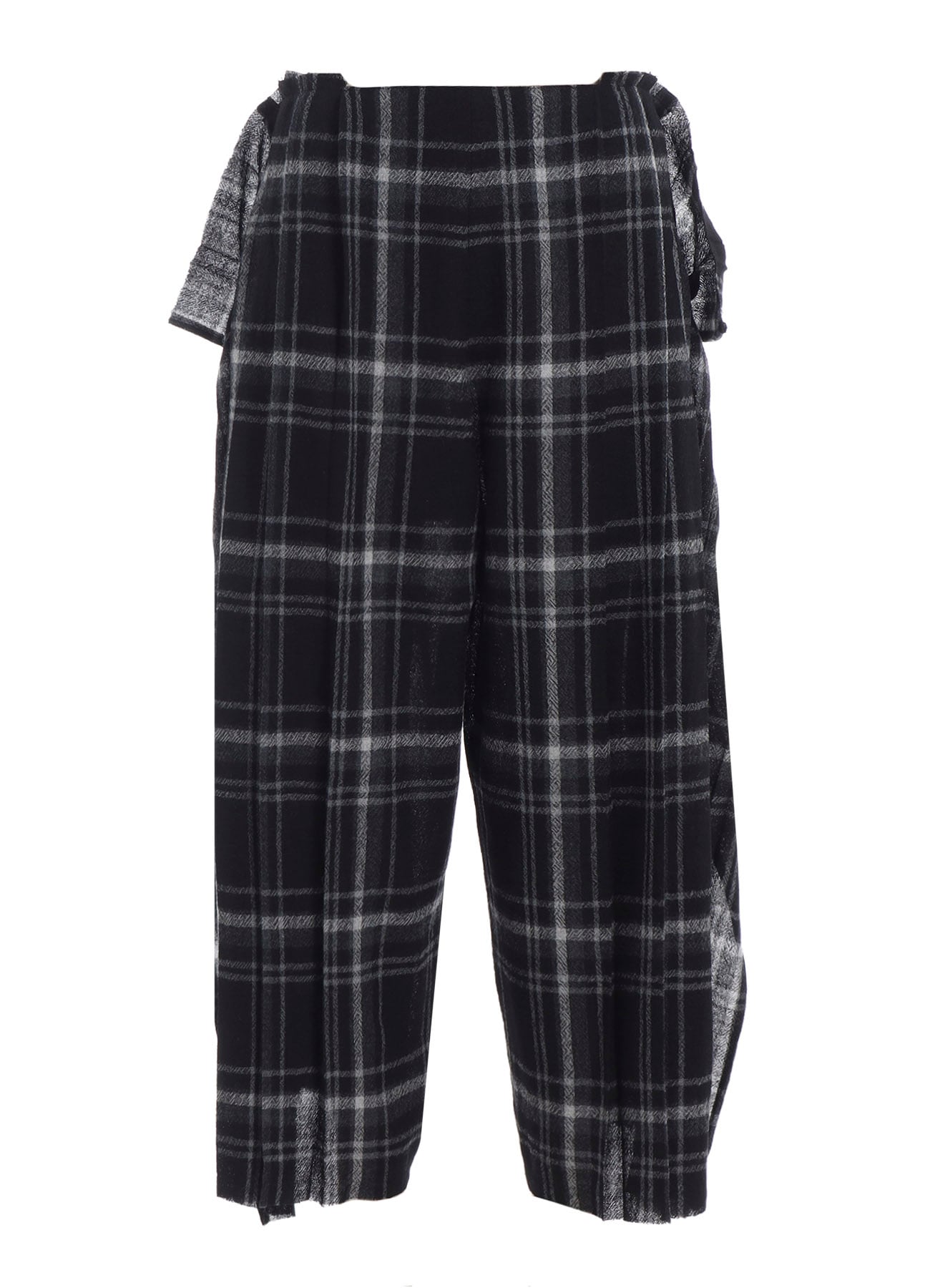 PLAID PATTERN PLEATS PANTS
