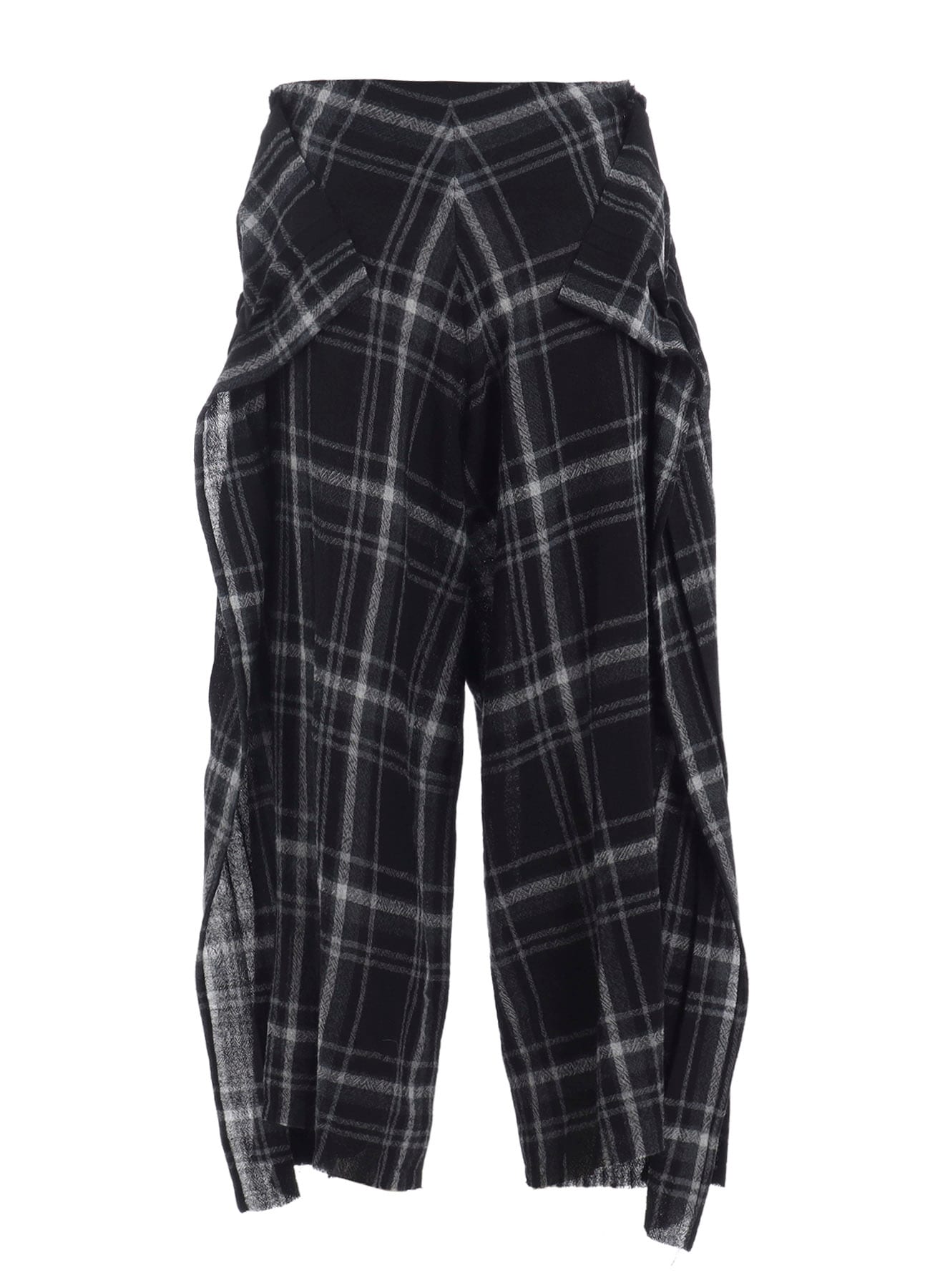 PLAID PATTERN PLEATS PANTS