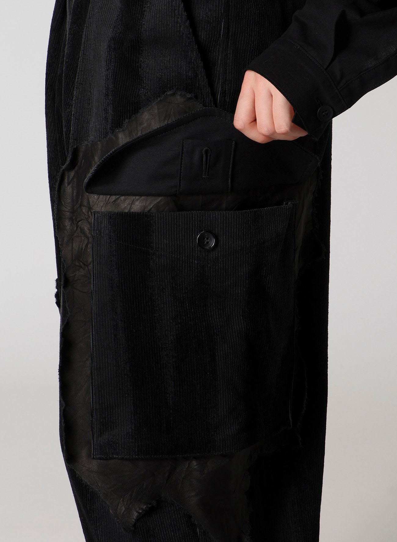 FAINT PRINTED CORDUROY TAB PANTS