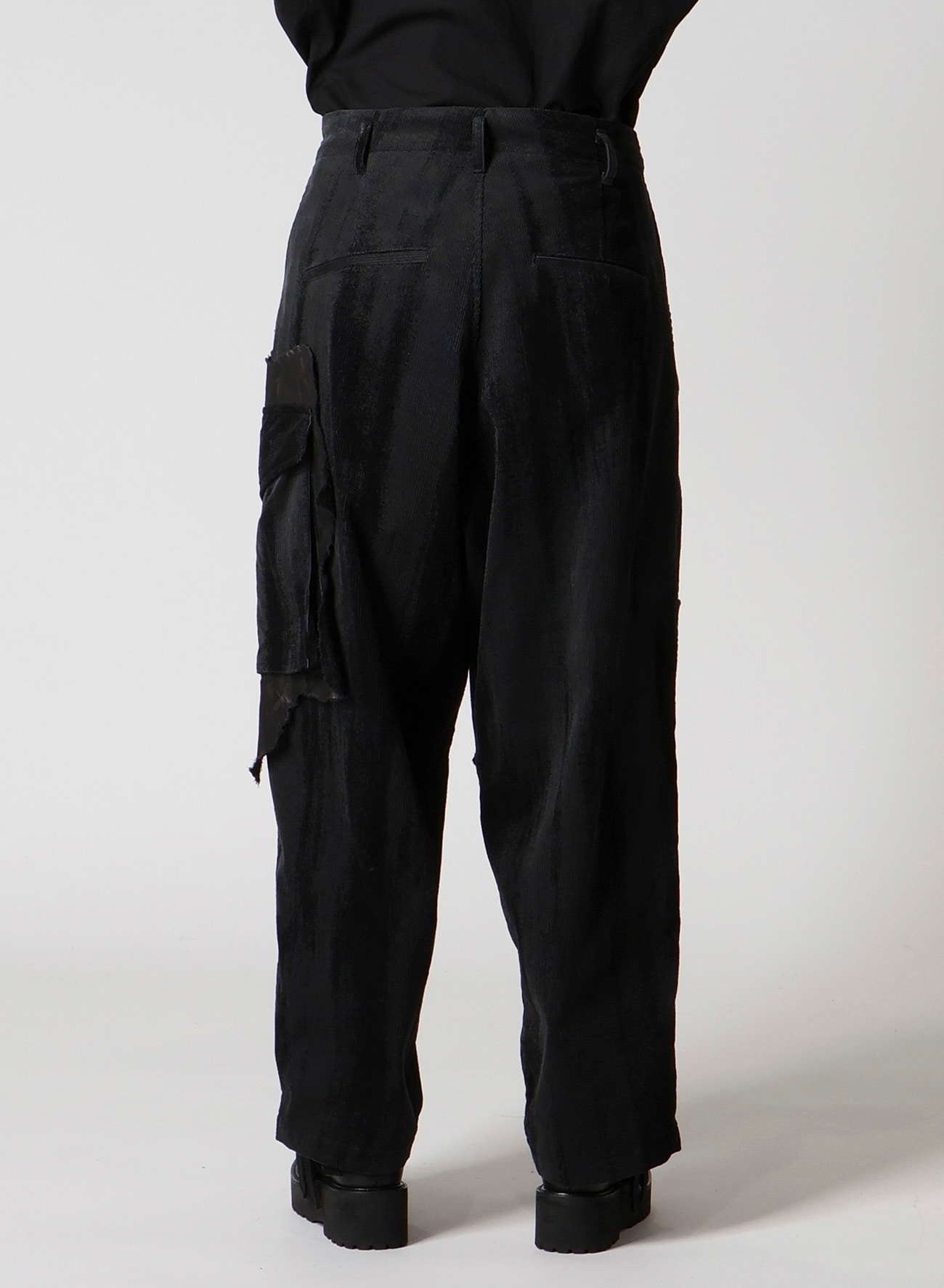 FAINT PRINTED CORDUROY TAB PANTS