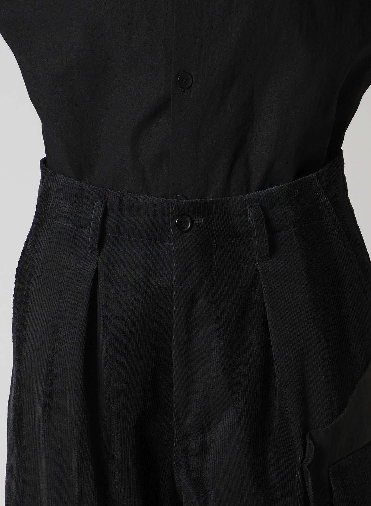 FAINT PRINTED CORDUROY TAB PANTS