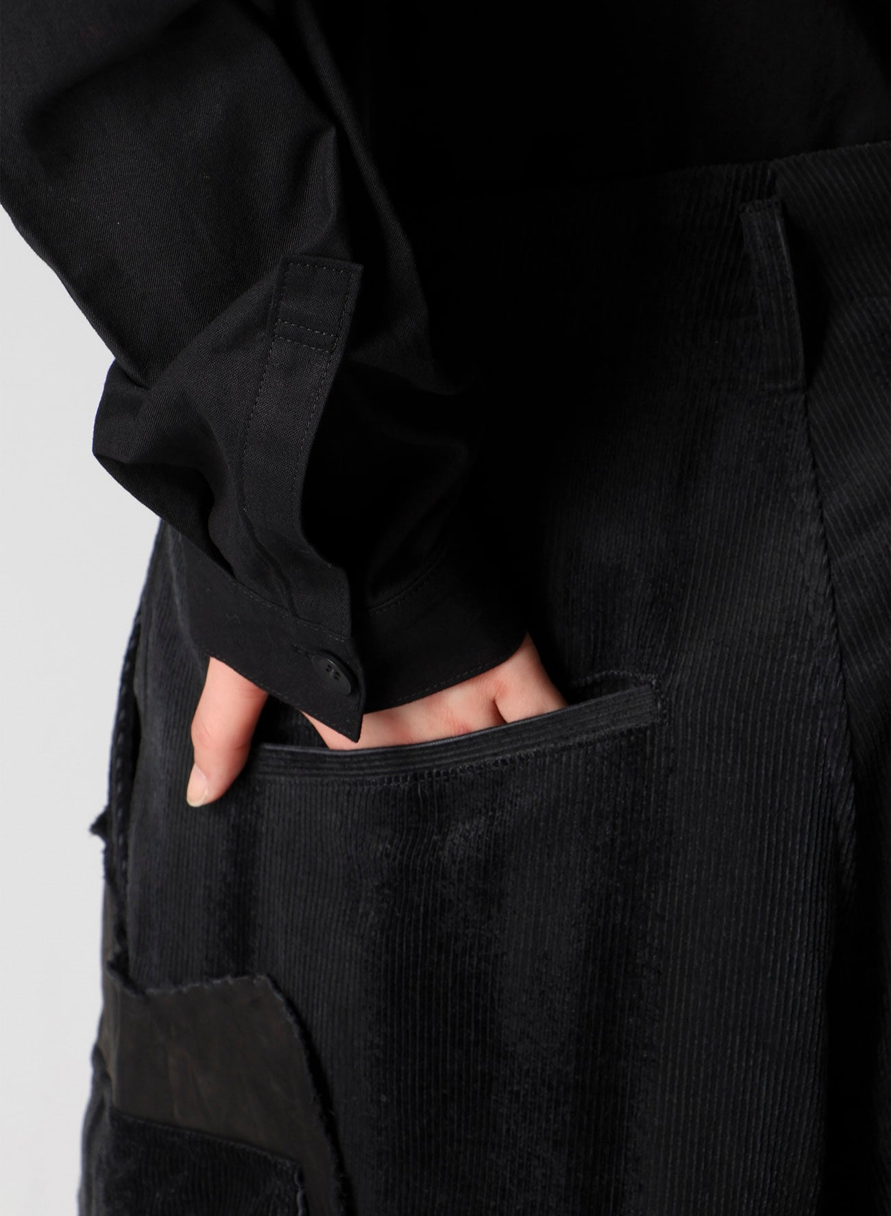 FAINT PRINTED CORDUROY TAB PANTS