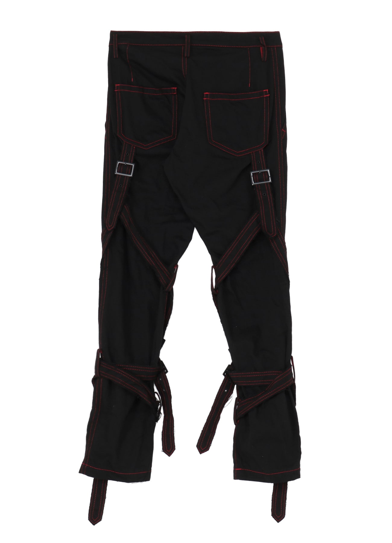 BLACK DENIM BELTED PANTS