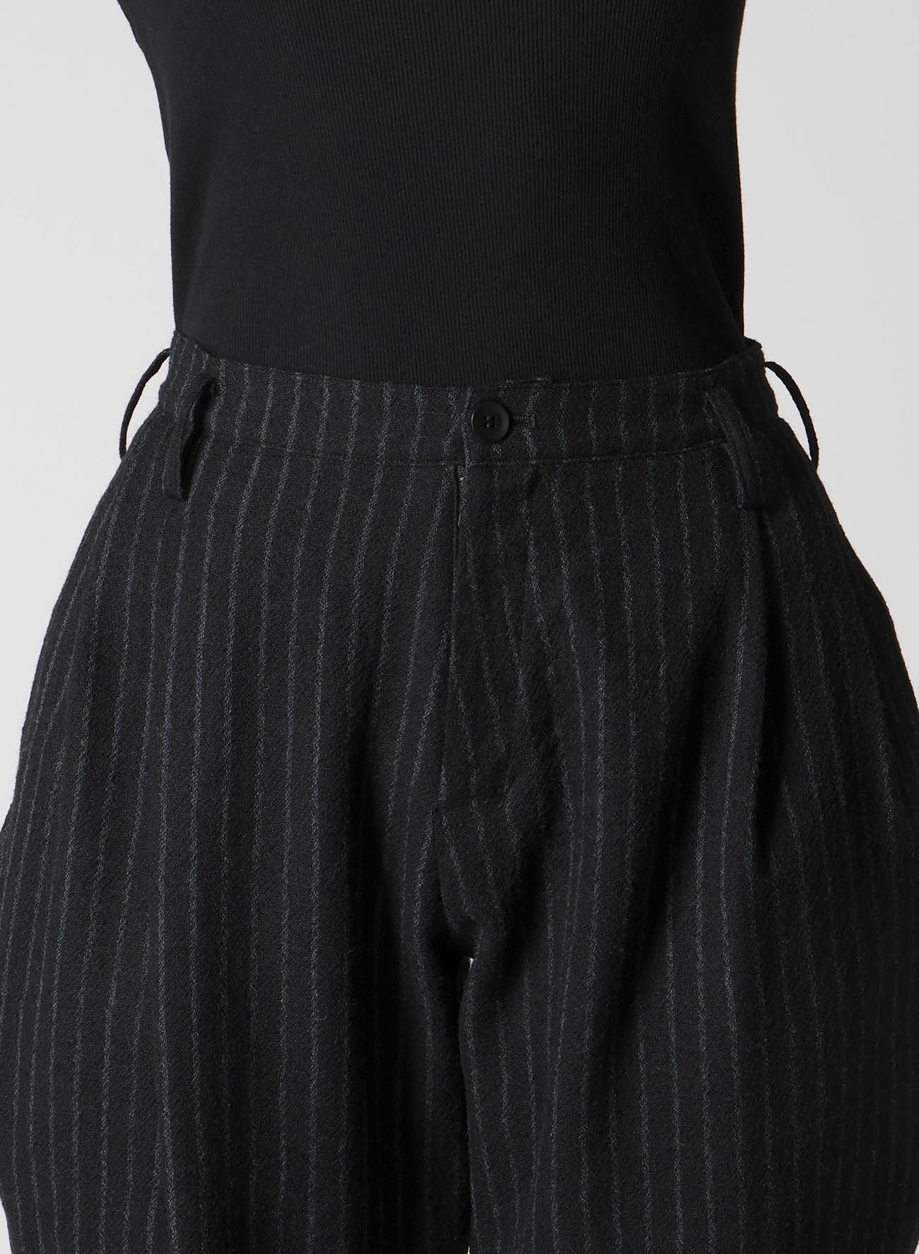 STRIPE GAUZE TUCK SLIM PNATS