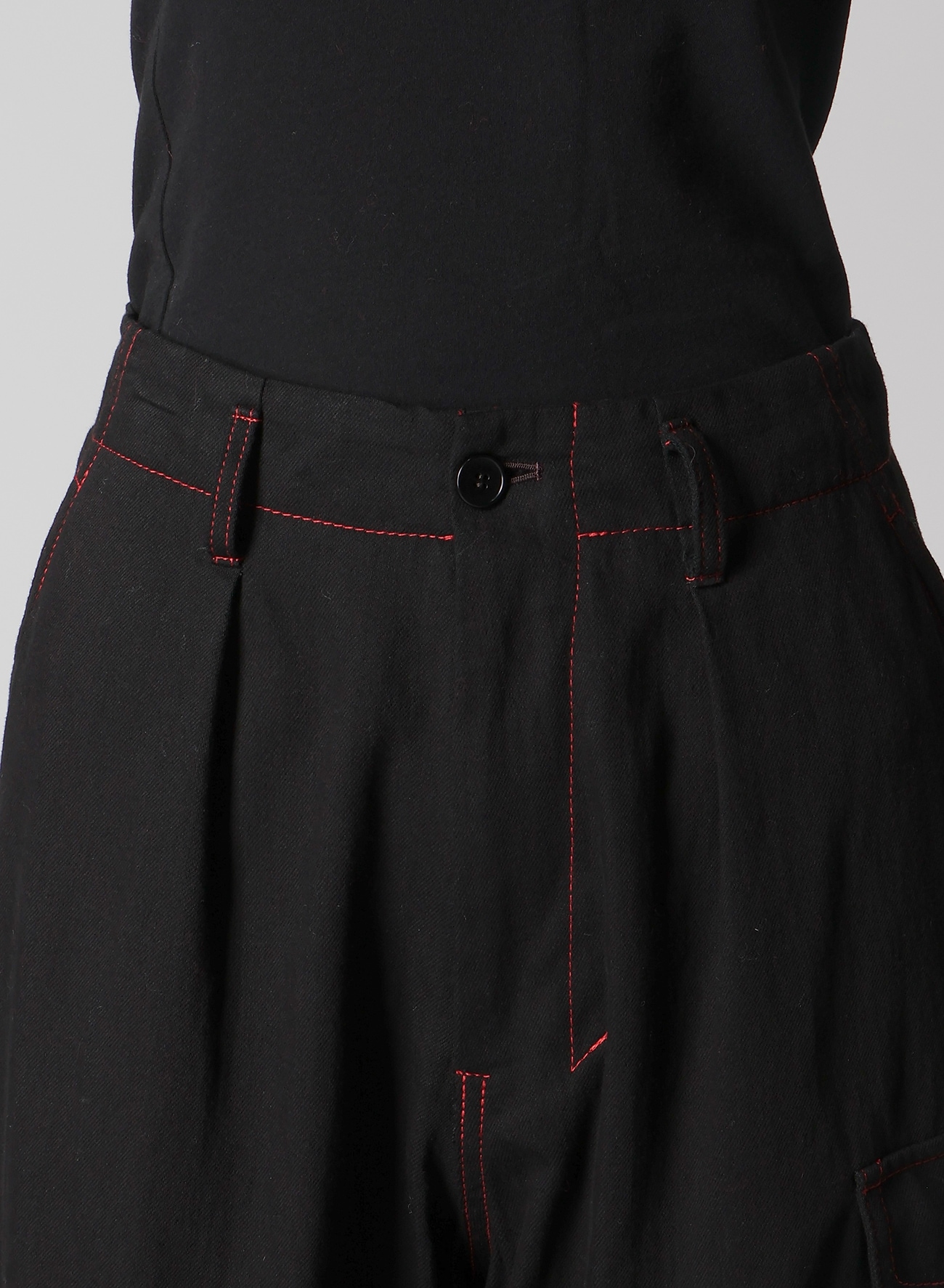 BLACK DENIM TAB PANTS