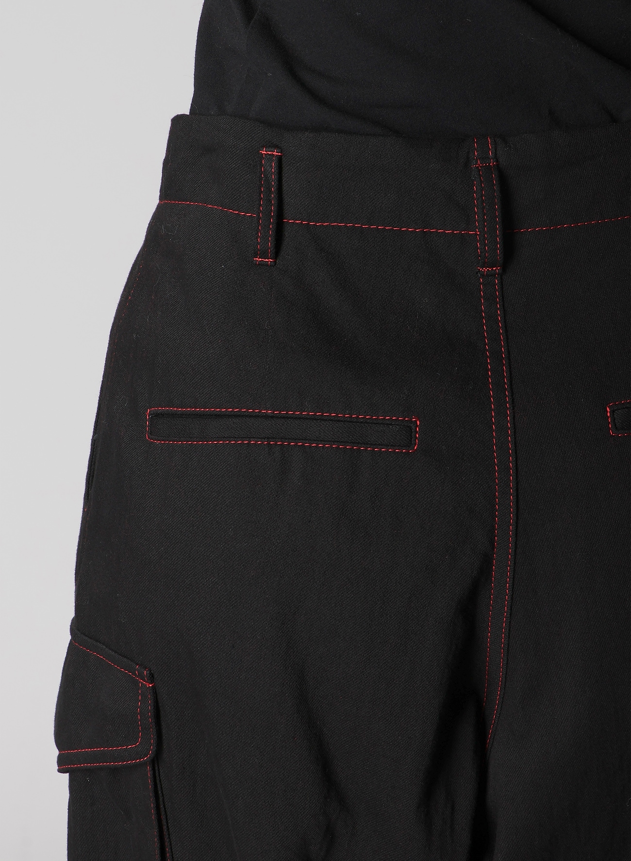 BLACK DENIM TAB PANTS
