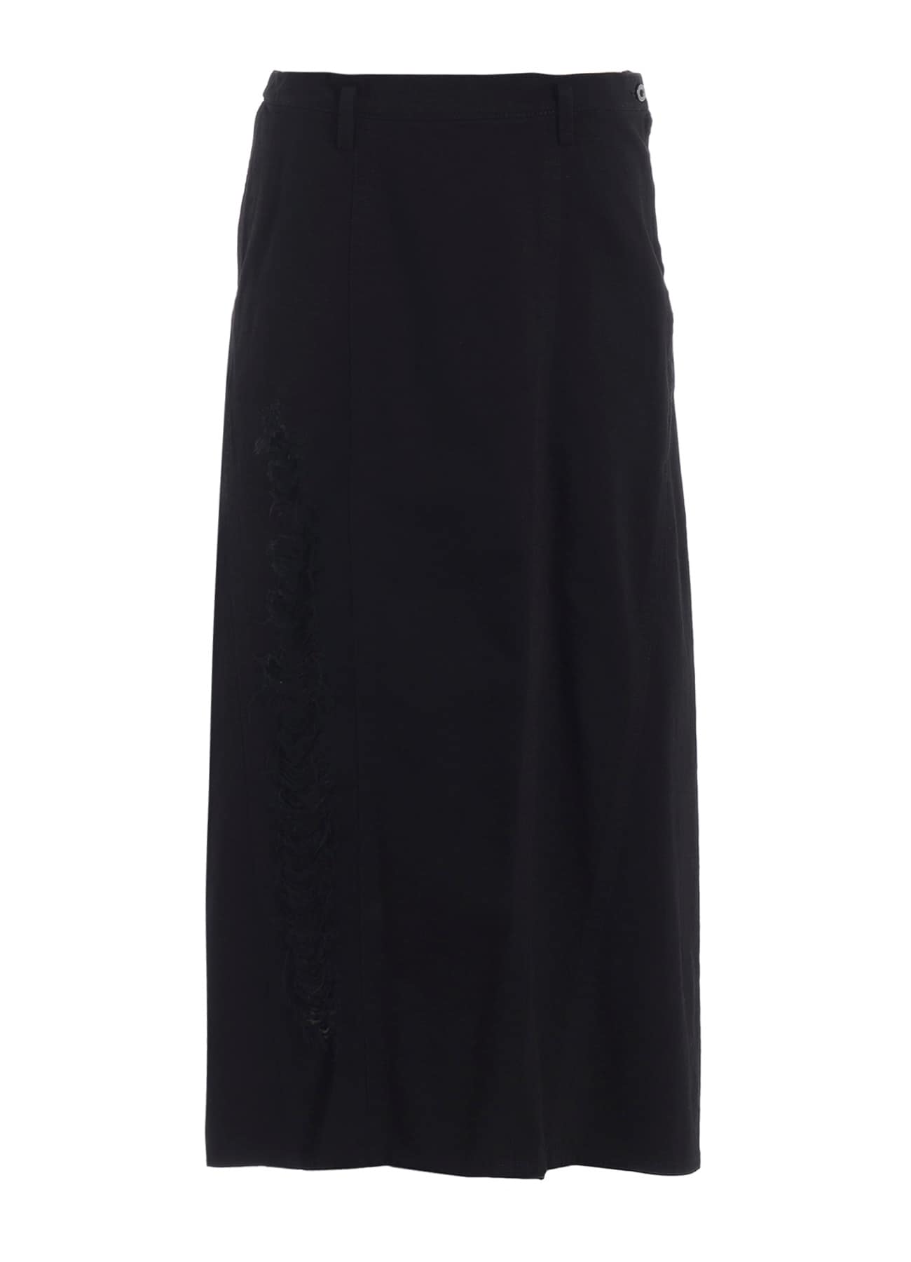 DAMEGED DENIM PANELED SKIRT