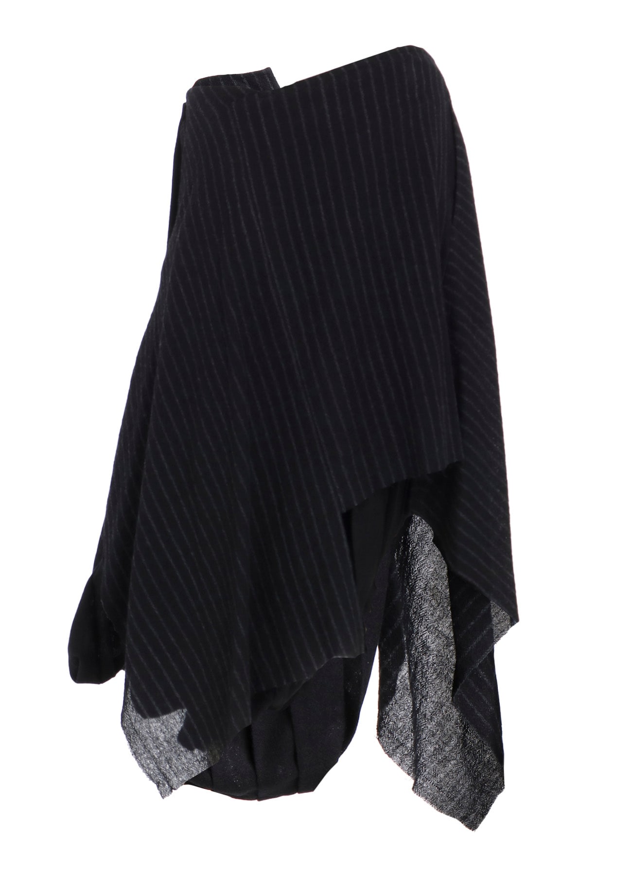 STRIPE GAUZE PLEATS CONBINATION SKIRT