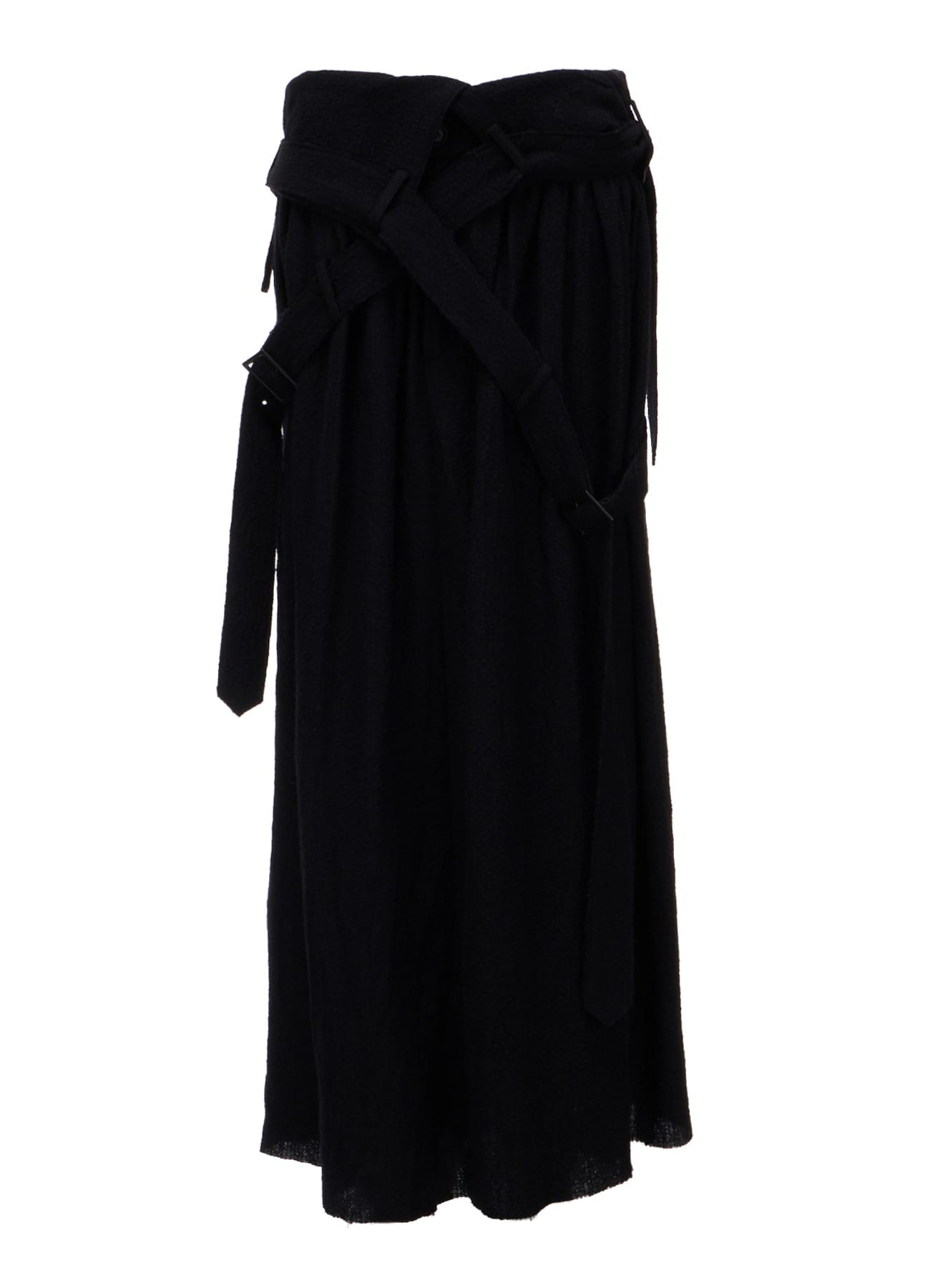 HARD SHRINKED GAUZE BELTED SKIRT