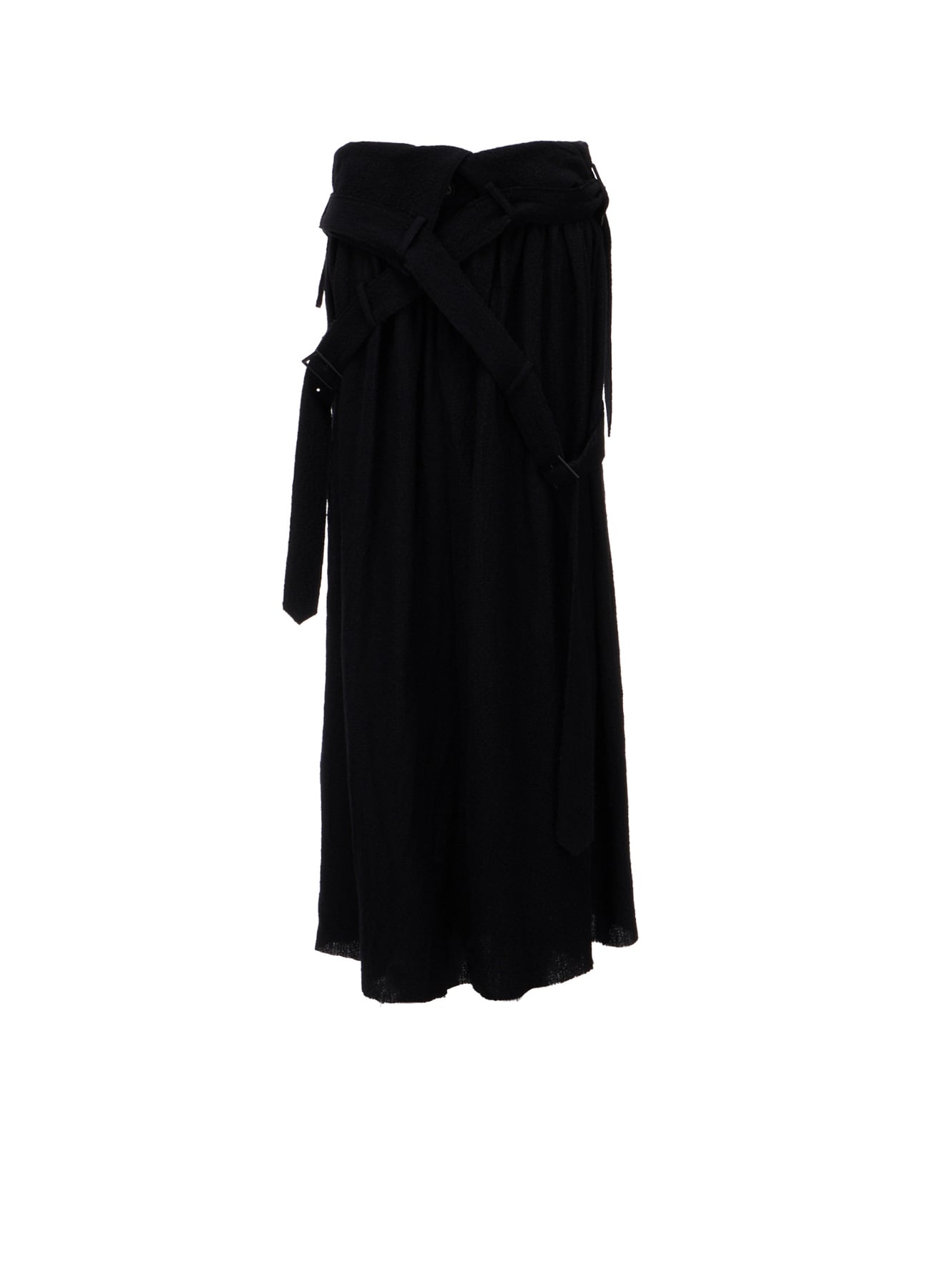 HARD SHRINKED GAUZE BELTED SKIRT