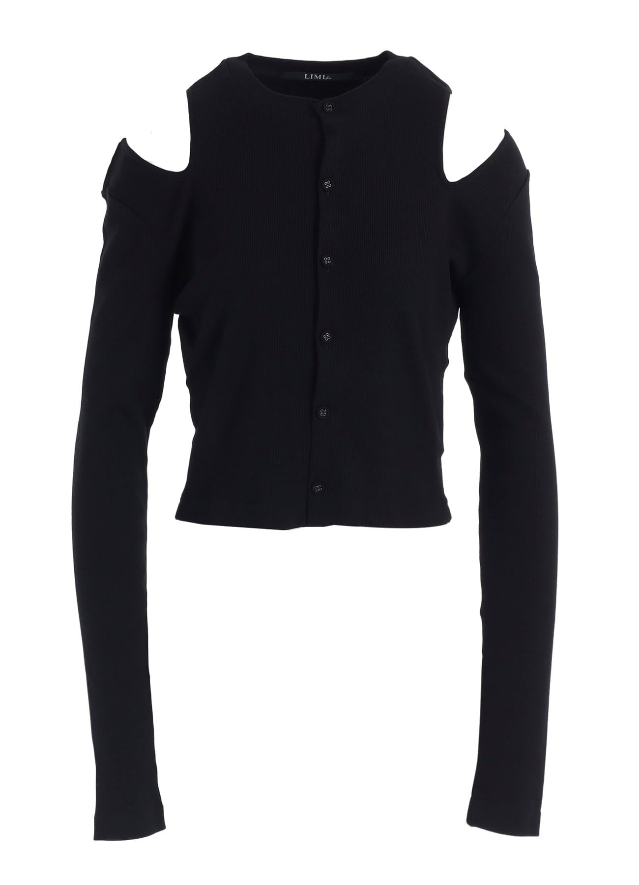 COTTON RAYON RIB SLIT CARDIGAN