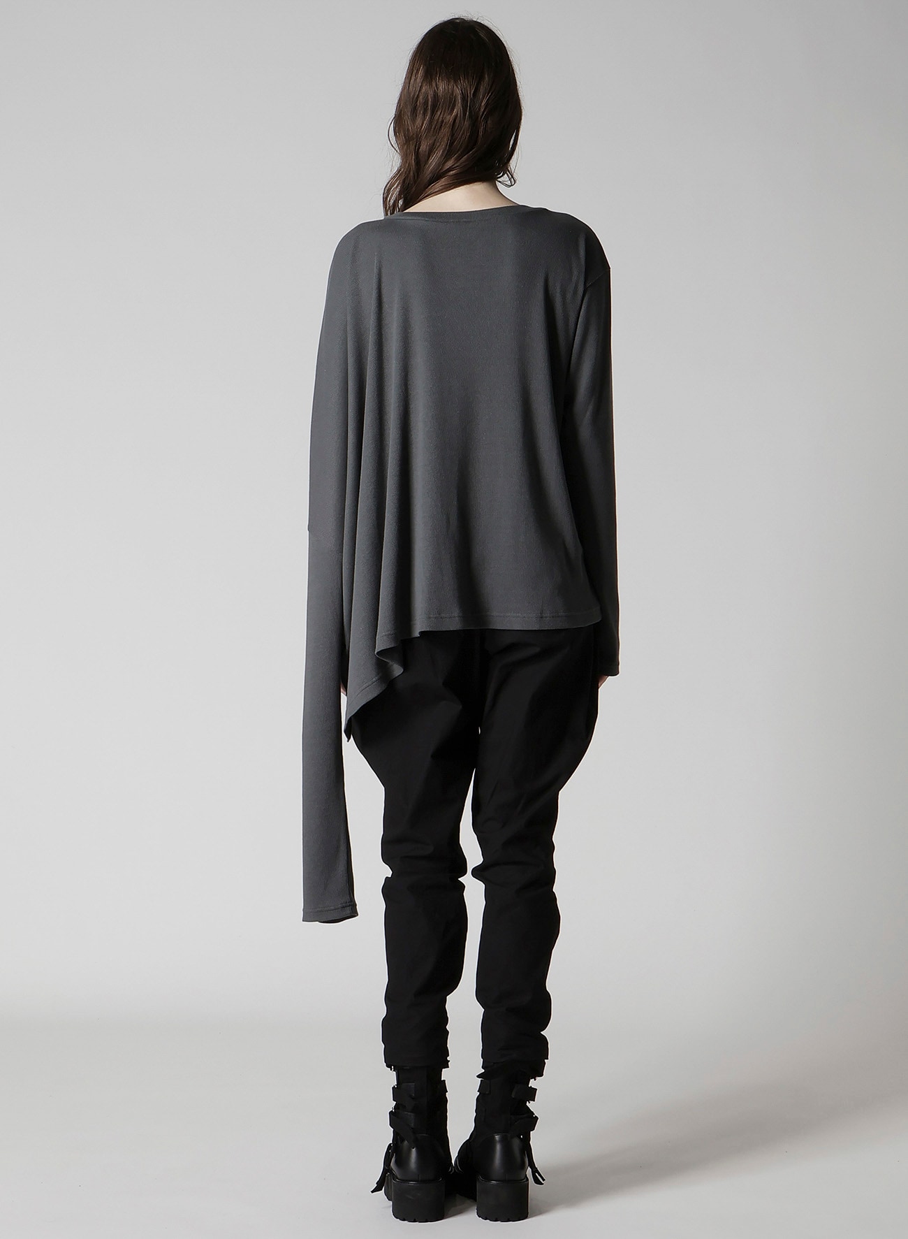 COTTON RAYON RIB 2WAY LONG SLEEVE T CARDIGAN