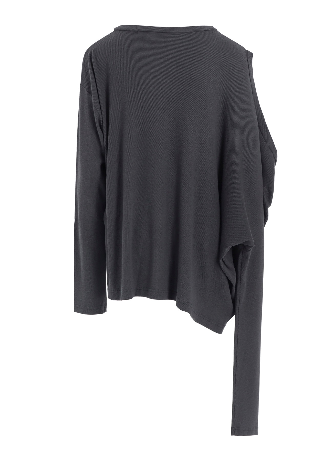 COTTON RAYON RIB 2WAY LONG SLEEVE T CARDIGAN