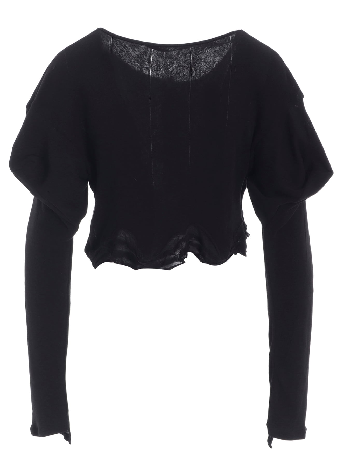 FRILLED JACQUARD PUFF CARDIGAN