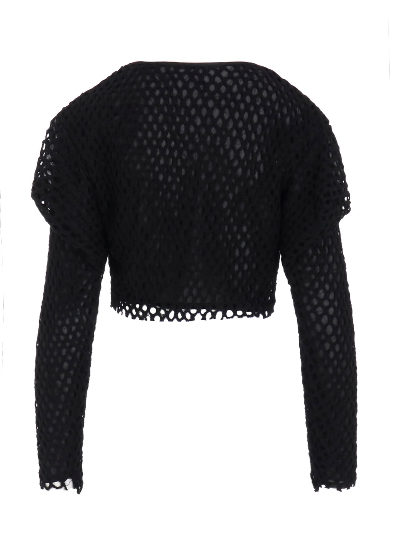 HOLE JACQUARD + CHIFFON PUFF CARDIGAN