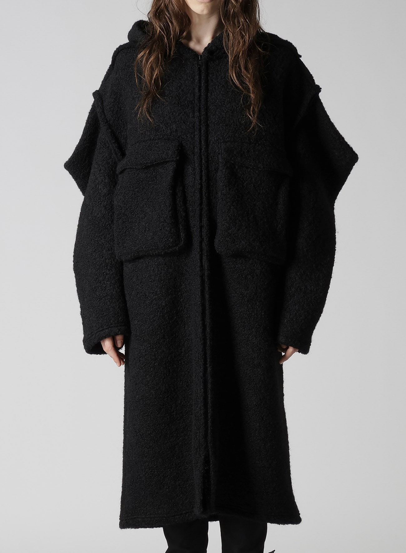 LOOP INLAY SLEEVE PUFF LONG JACKET