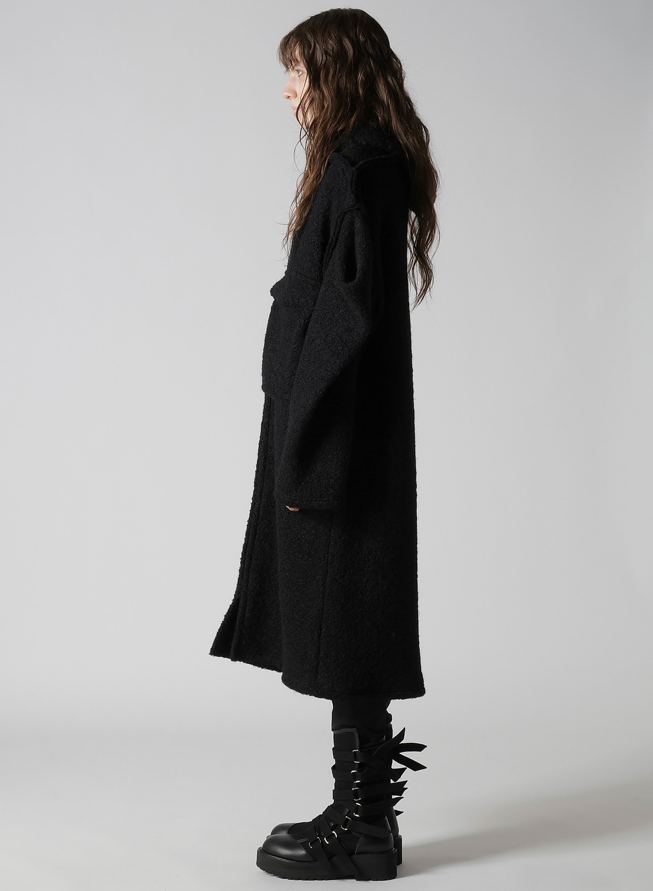 LOOP INLAY SLEEVE PUFF LONG JACKET