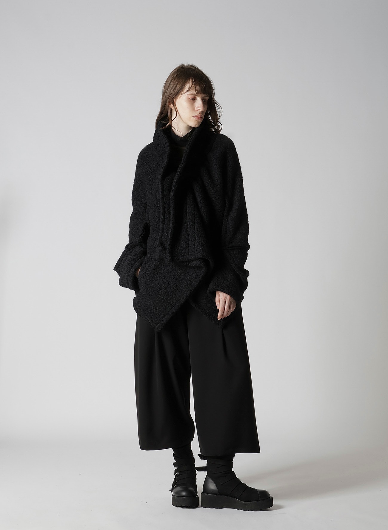 LOOP INLAY FRILLED COLLAR JACKET