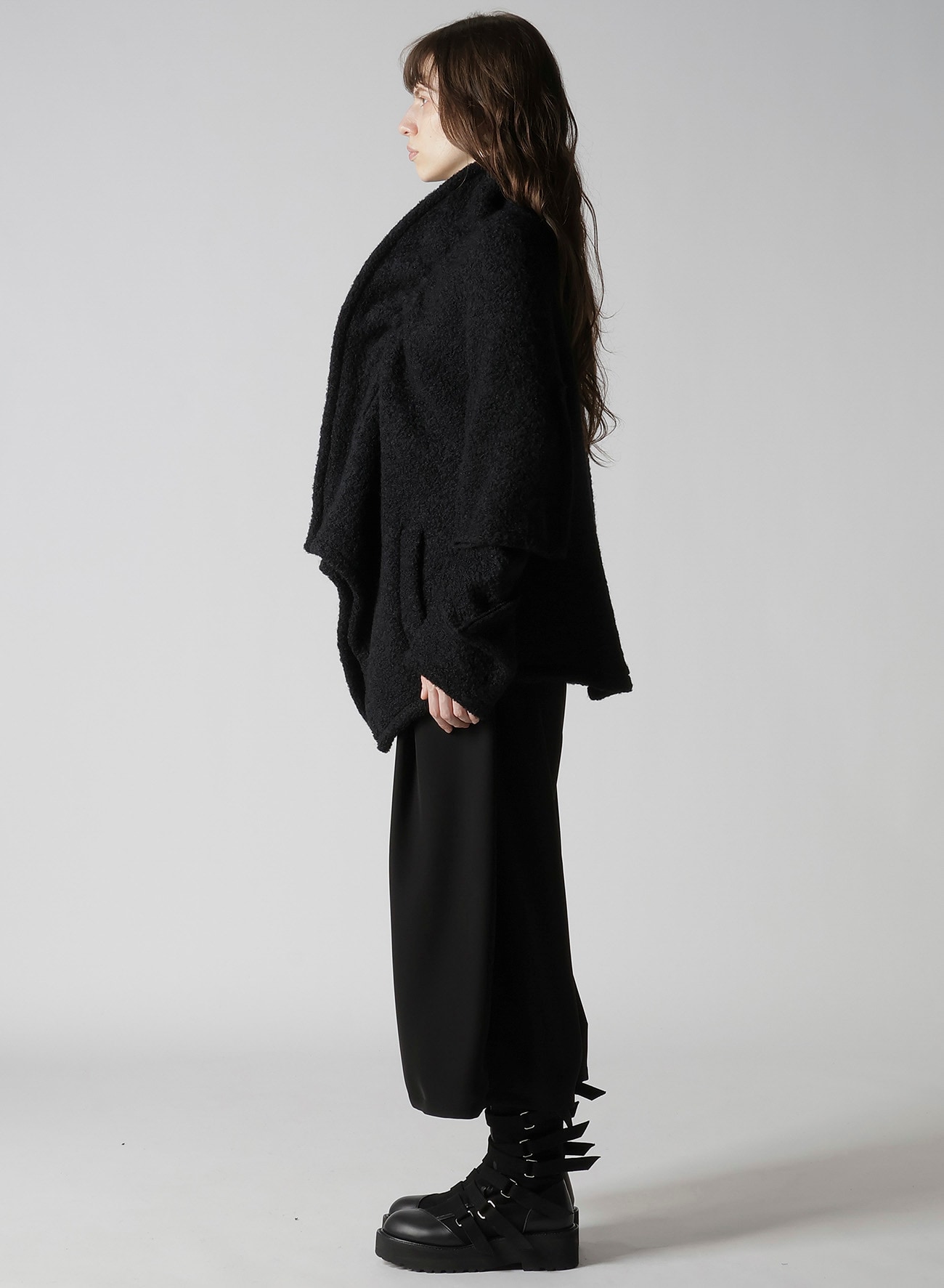 LOOP INLAY FRILLED COLLAR JACKET