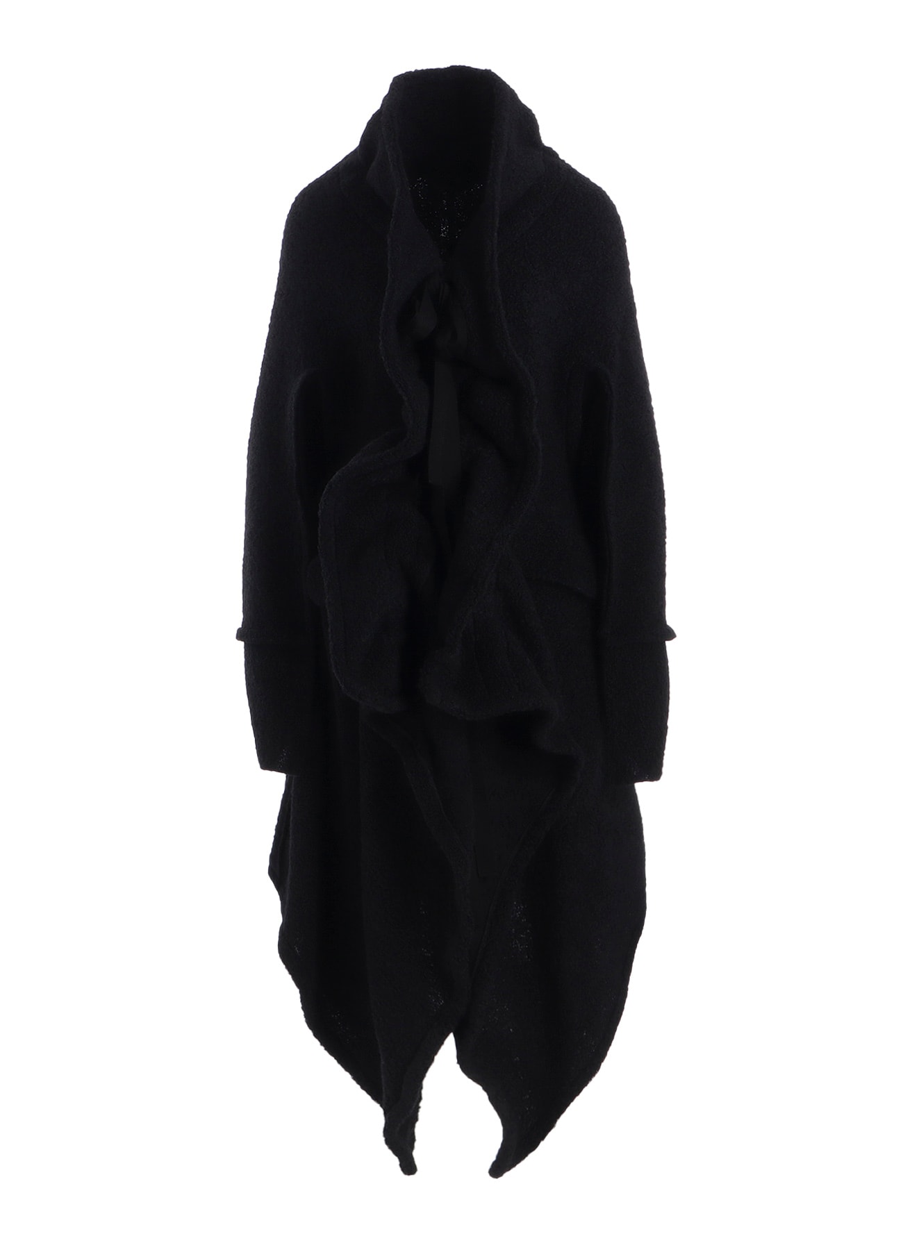 LOOP INLAY FRILLED COLLAR LONG JACKET