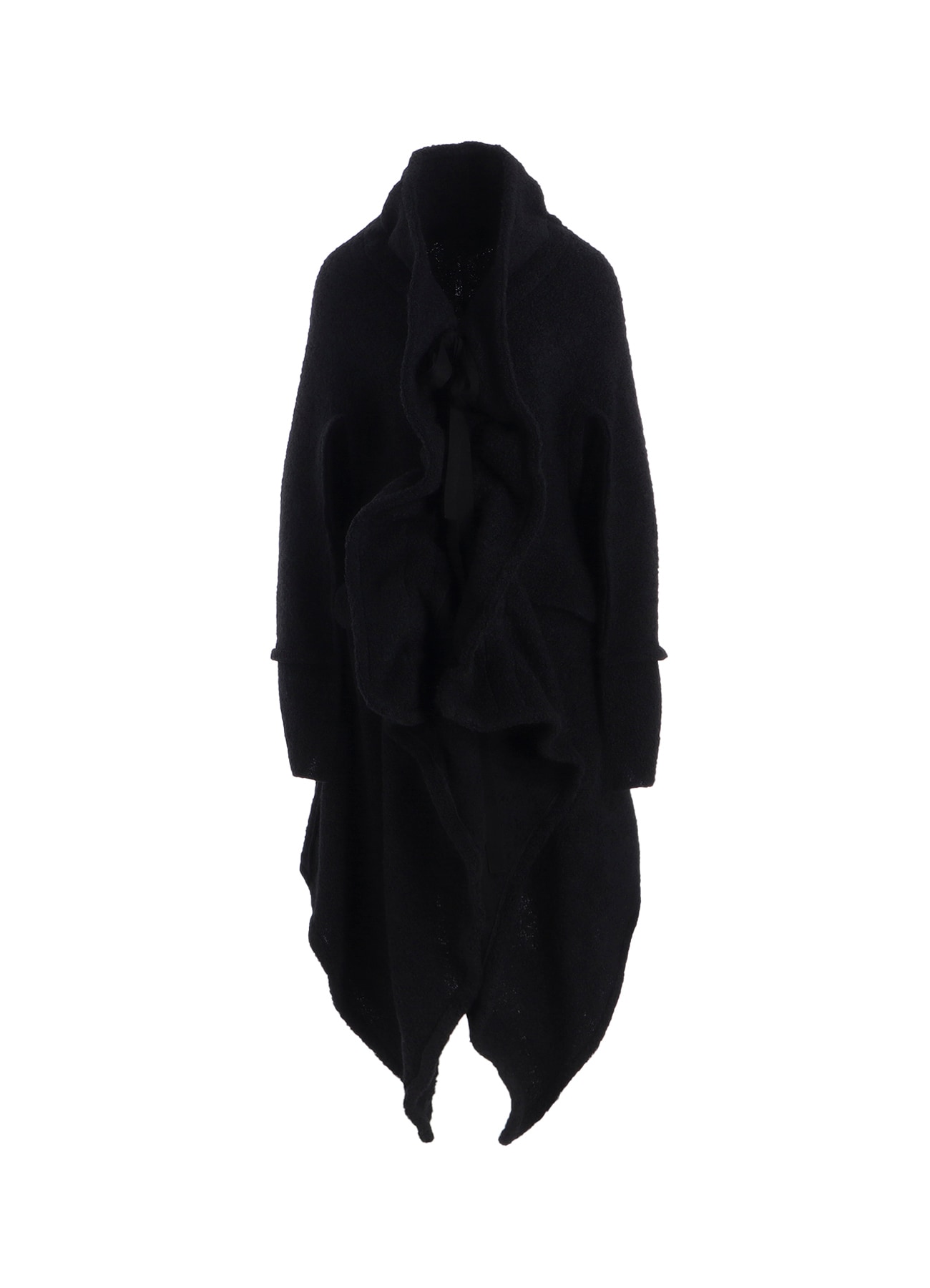 LOOP INLAY FRILLED COLLAR LONG JACKET