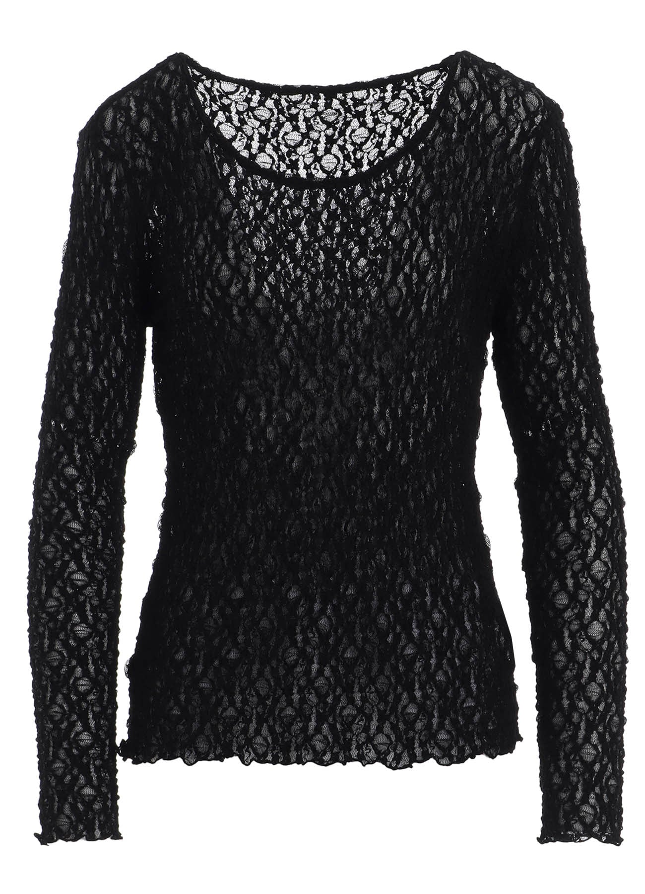 FLOWER SHIRRING LONG T-SHIRT