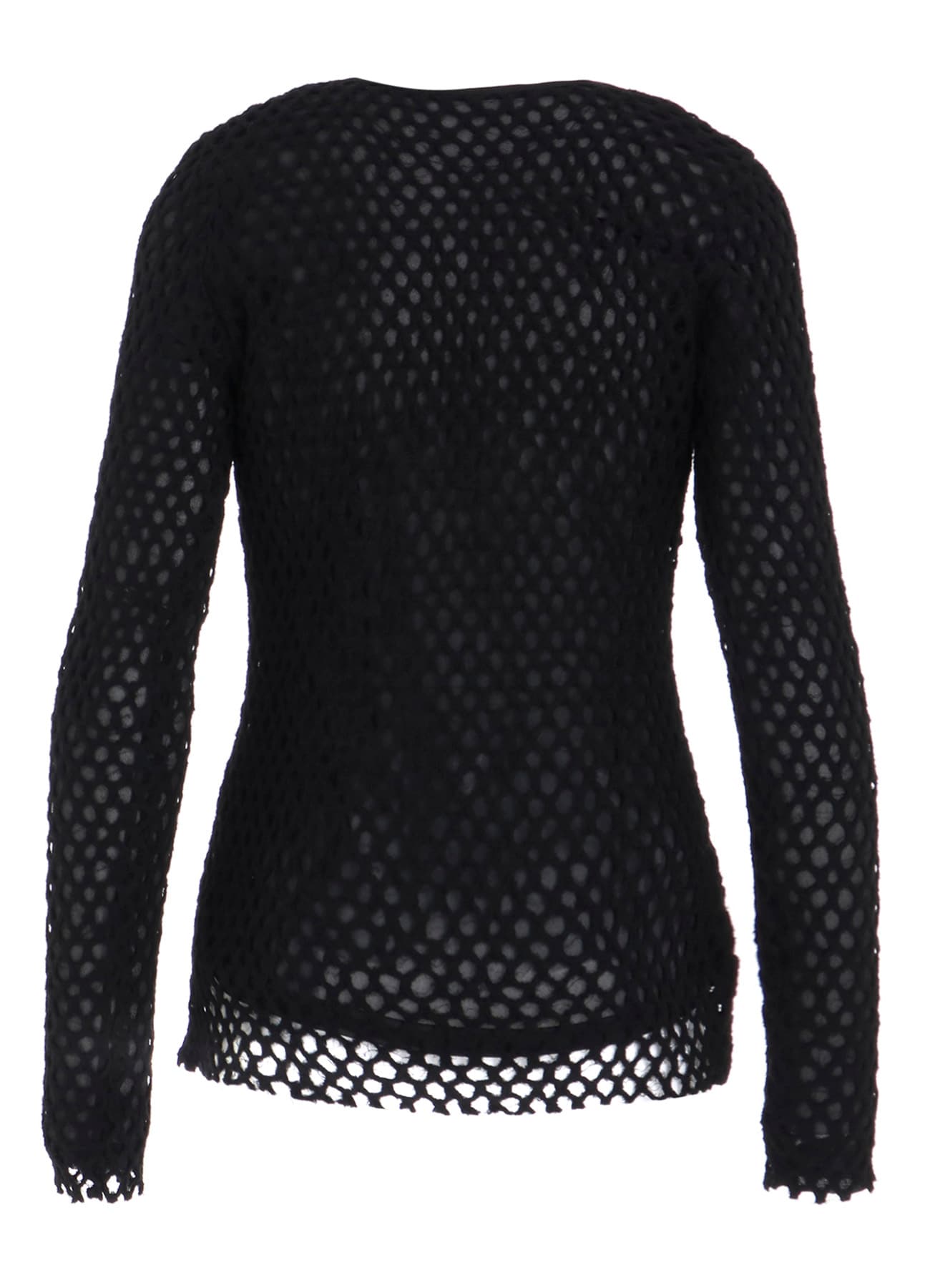 HOLE JACQUARD + CHIFFON TIGHT LONG SLEEVE T-SHIRT