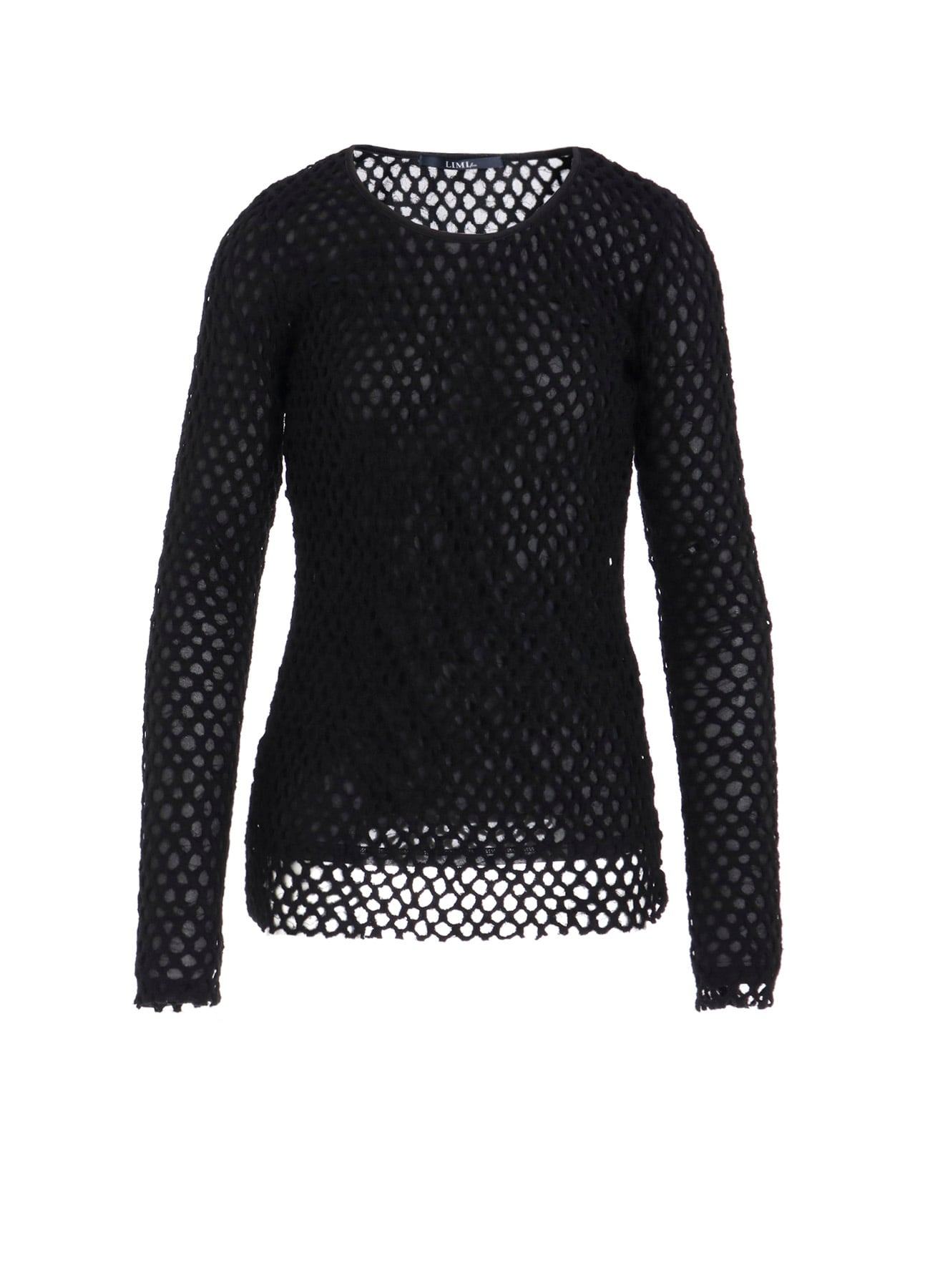 HOLE JACQUARD + CHIFFON TIGHT LONG SLEEVE T-SHIRT