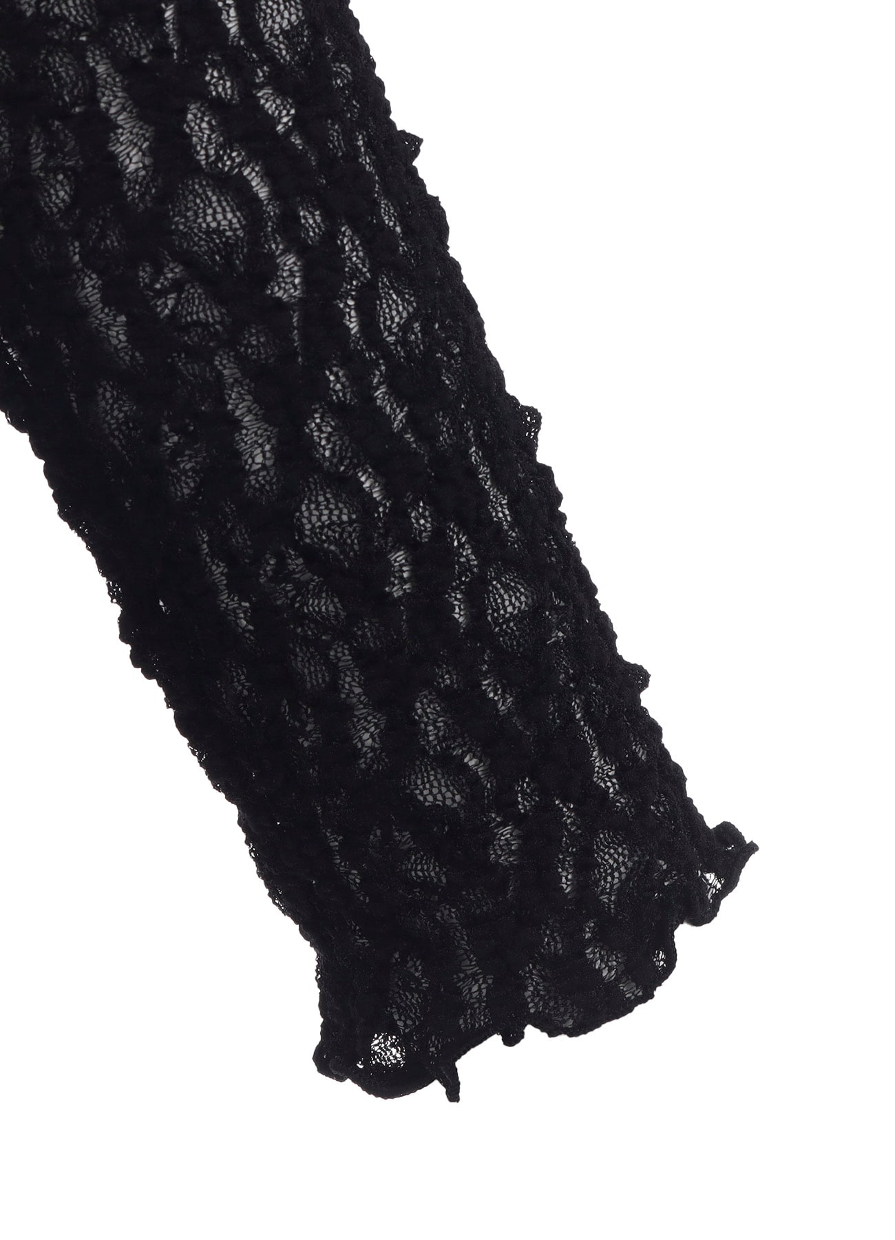 FLOWER SHIRRING HIGH NECK PULLOVER