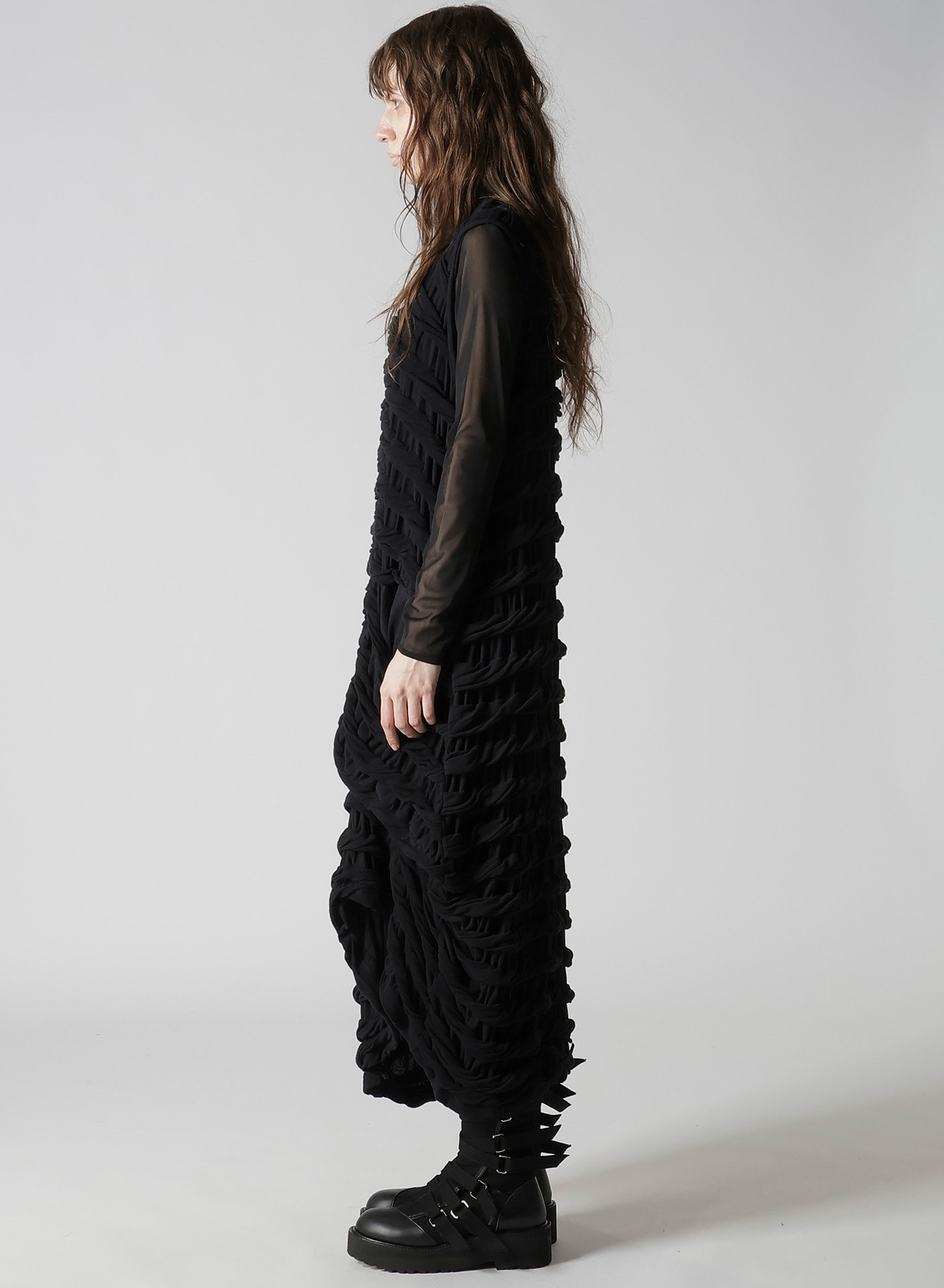 TWIST JACQUARD POCKET TUCK DRESS