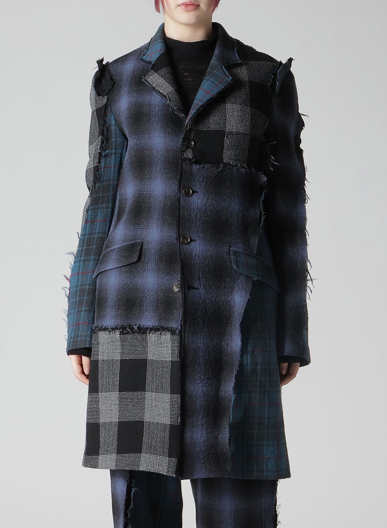 MULTI PLAID B TAILORED COAT