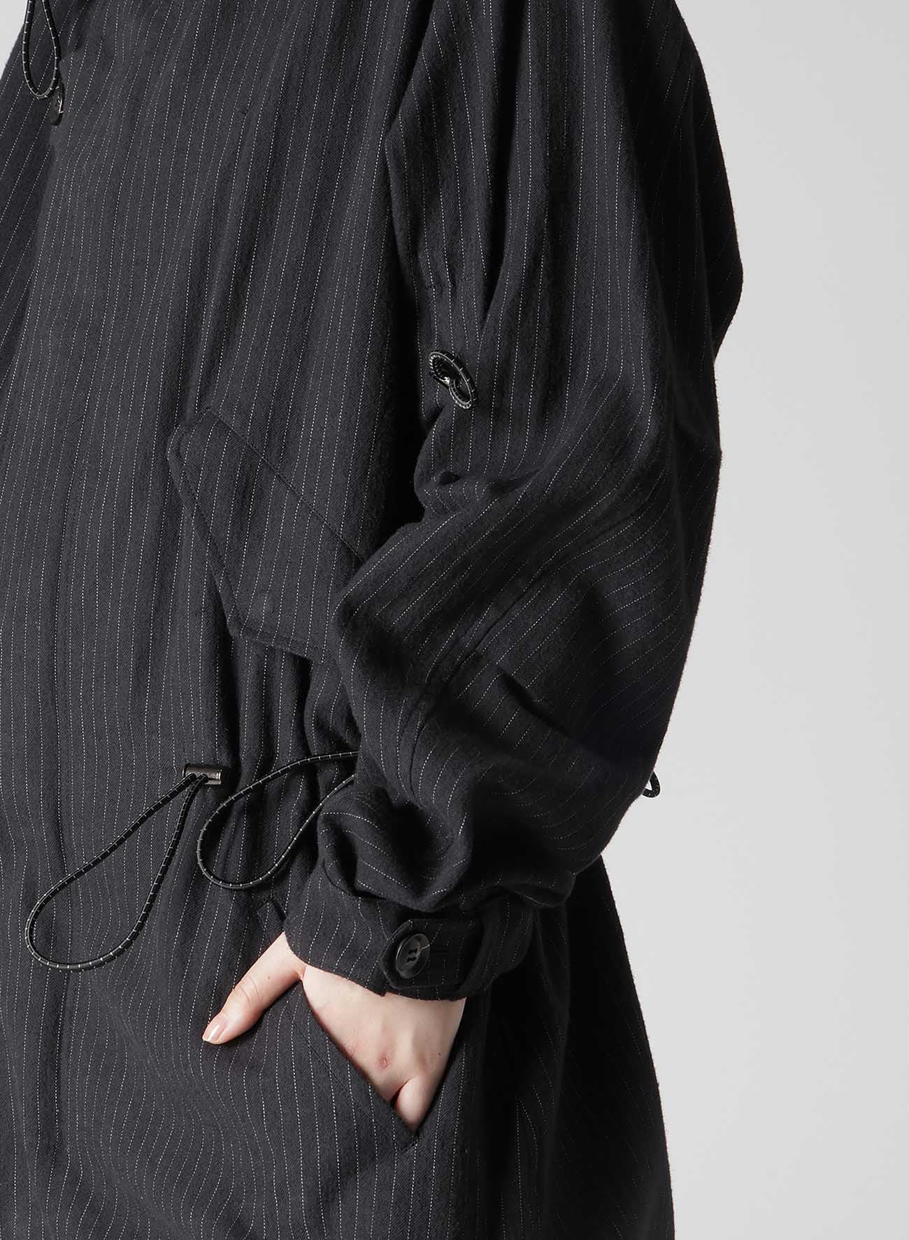 LOOSE ELASTIC COAT WITH STRIPES