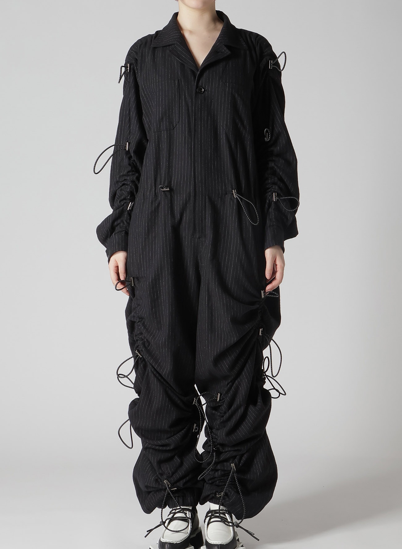 LOOSE ELASTIC OVERALL WITH STRIPES
