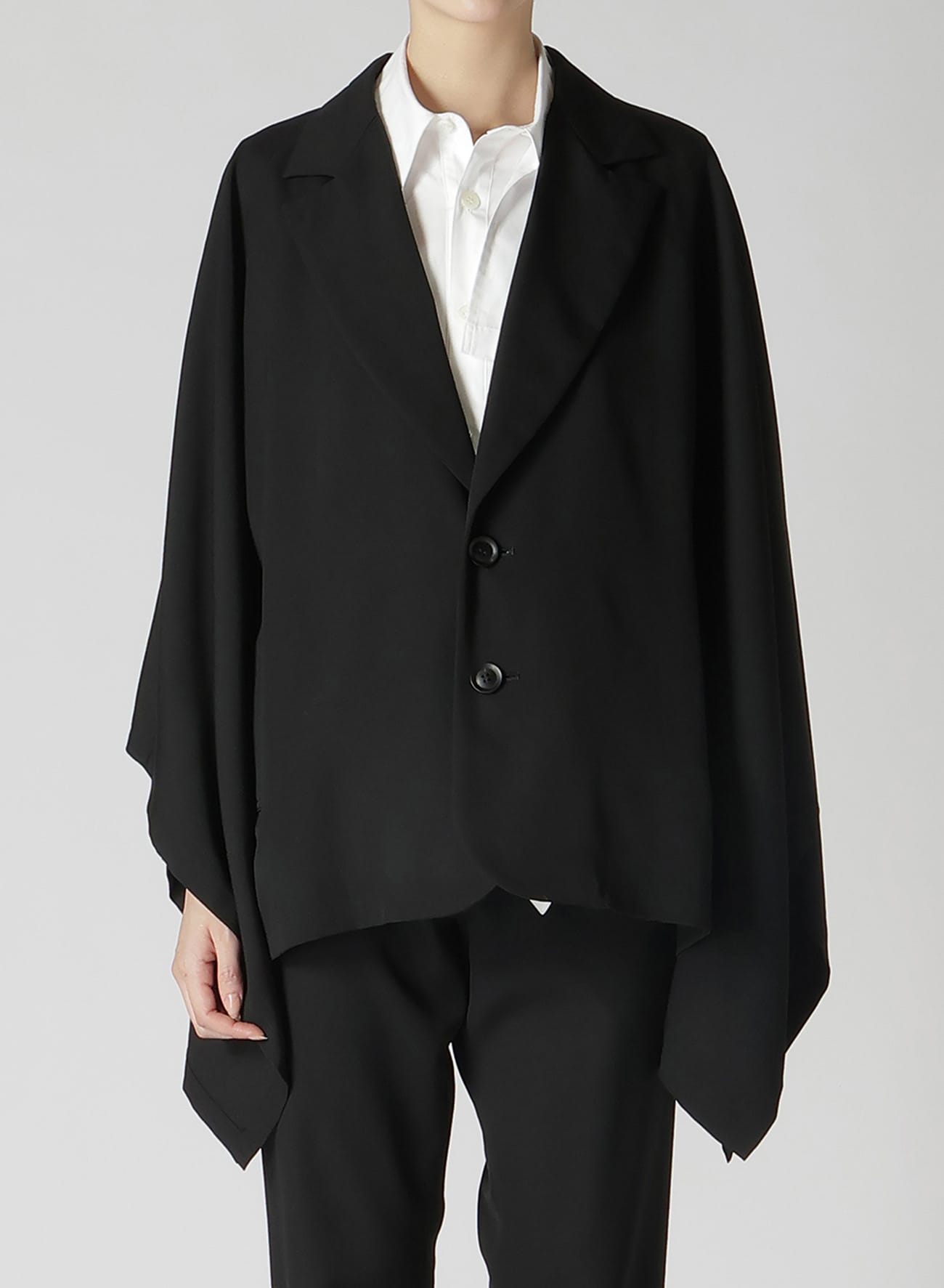 WOOL GABARDINE FLARED SLEEVE JACKET