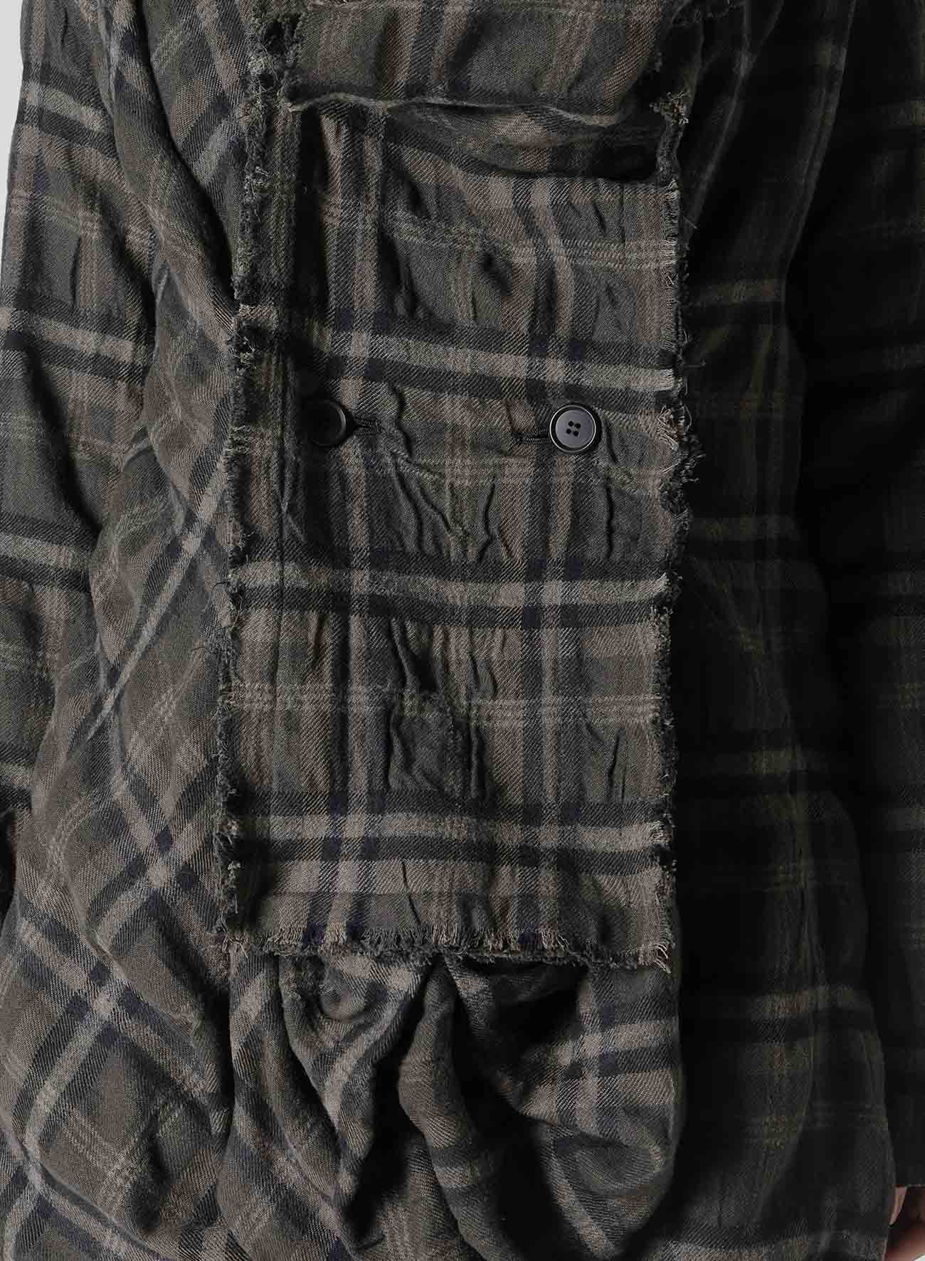 INK DYEING PLAID BOX JACKET A