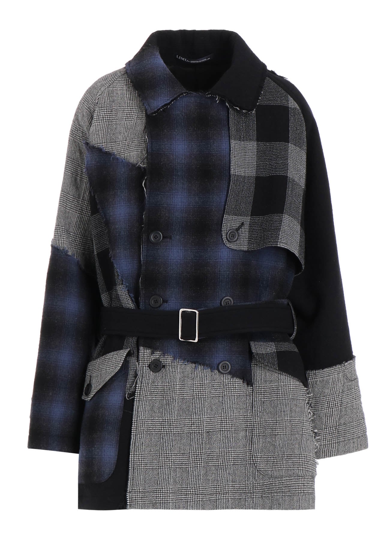 MULTI PLAID A TRENCH JACKET