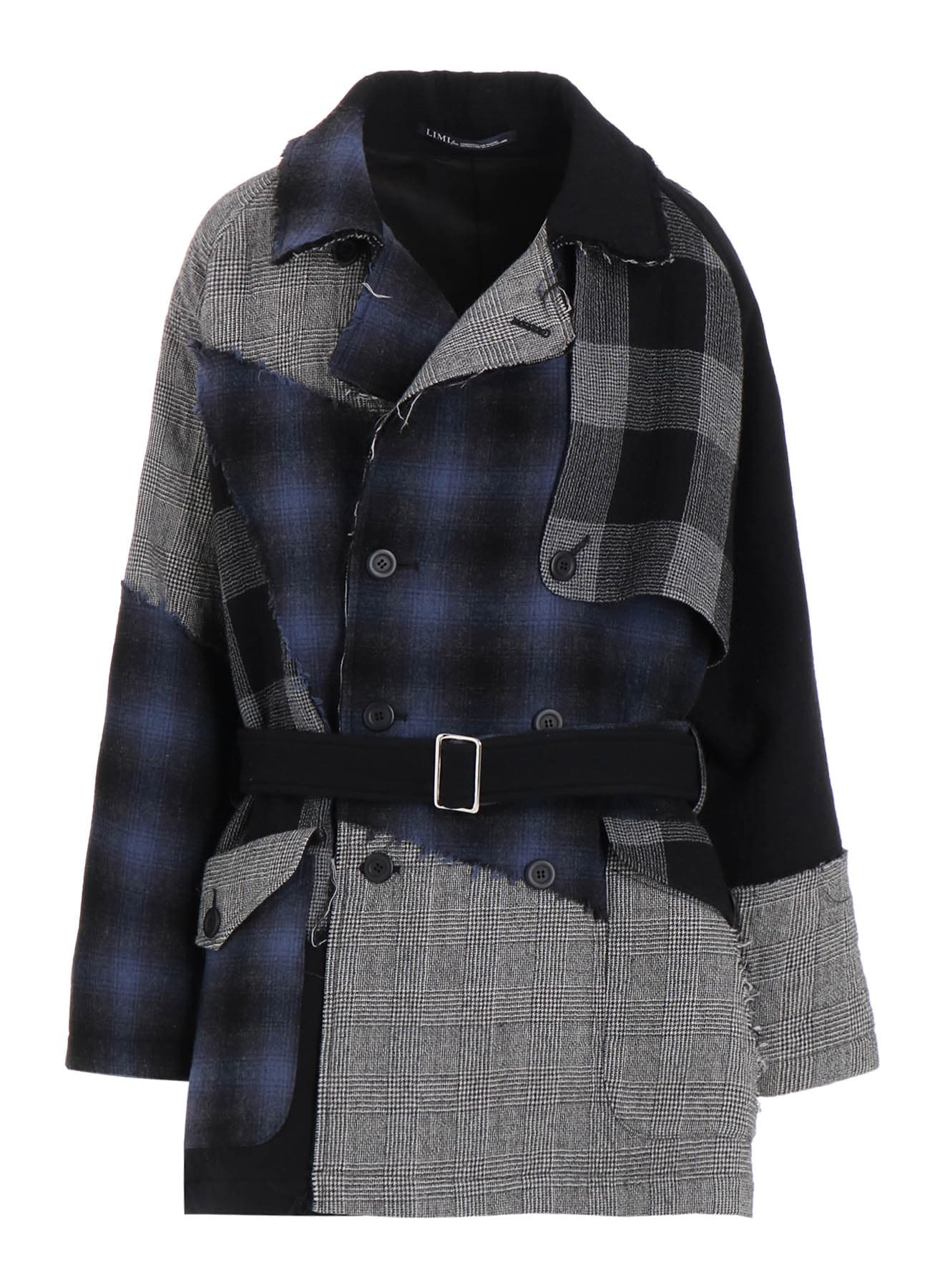 MULTI PLAID A TRENCH JACKET