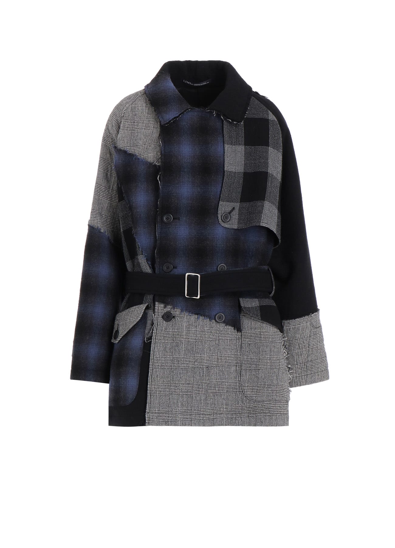 MULTI PLAID A TRENCH JACKET