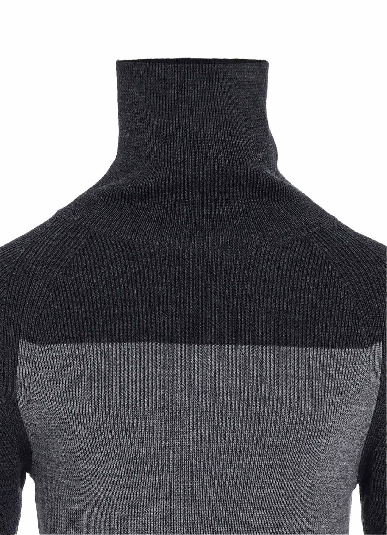 STANDARD WOOL WOSHABLE PLAIN STITCH SIDE TUETLE LONG TURTLE KNITWEAR