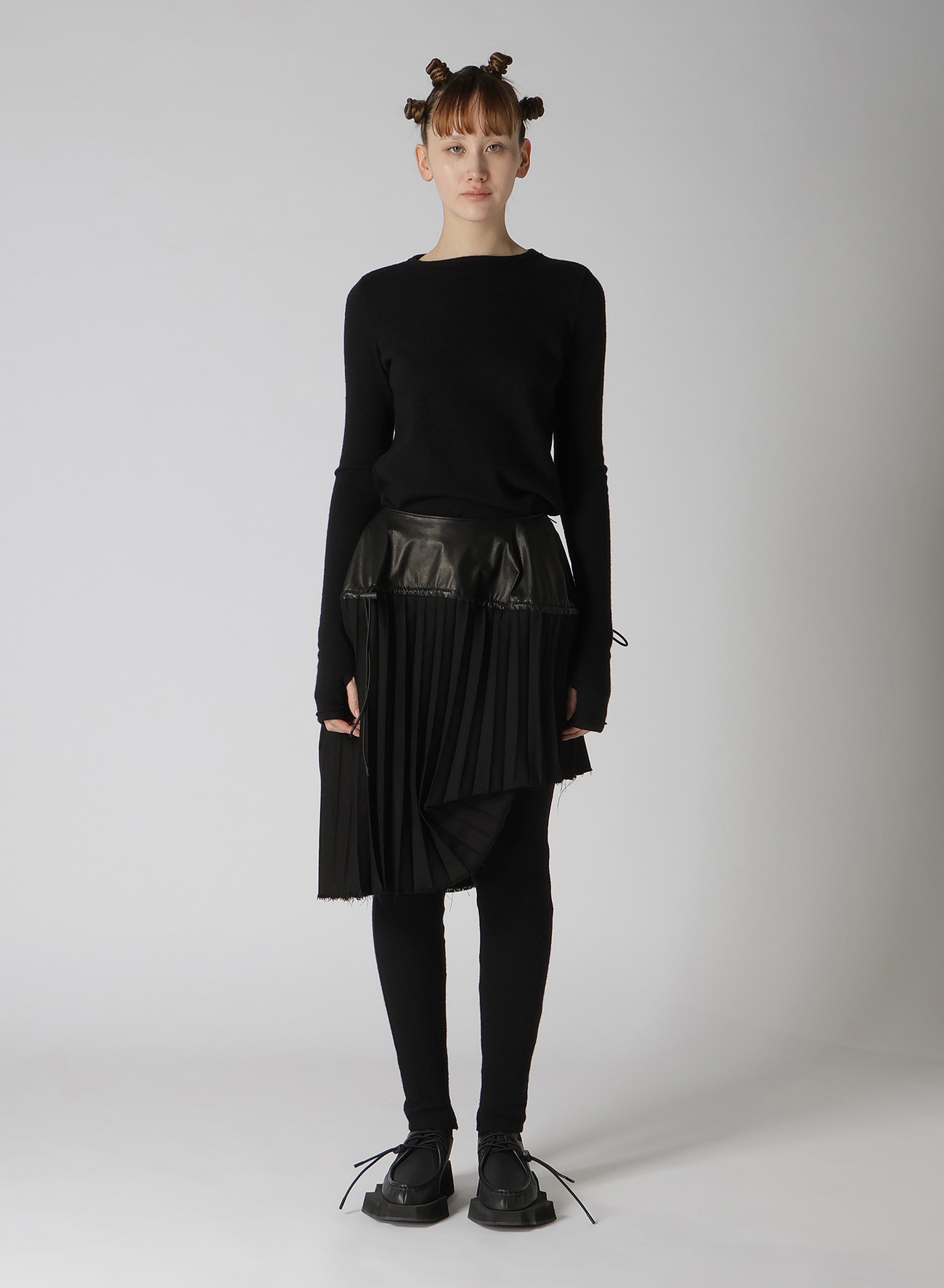 LIGHT SERGE SKIRTED LEGGINGS PANELED SKIRT