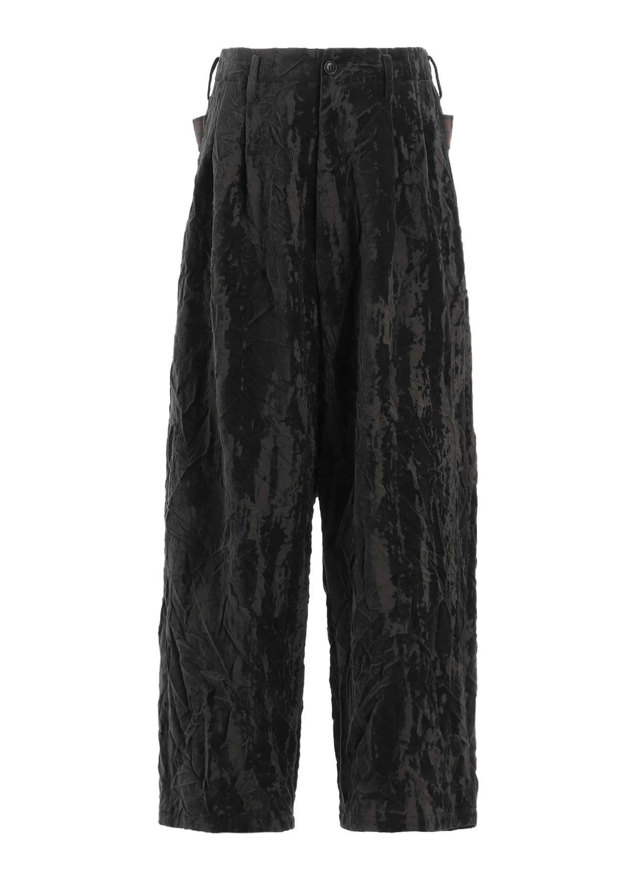 GRUNGE VELVET TUCK PANTS