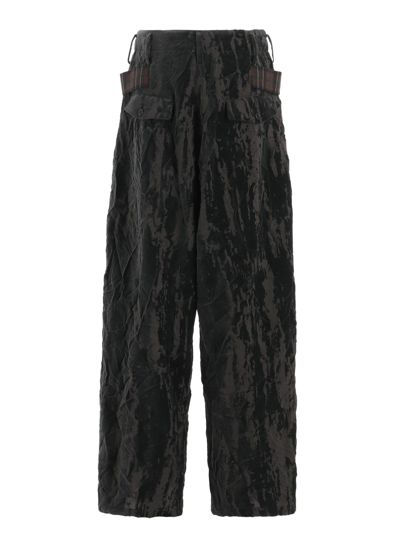 GRUNGE VELVET TUCK PANTS