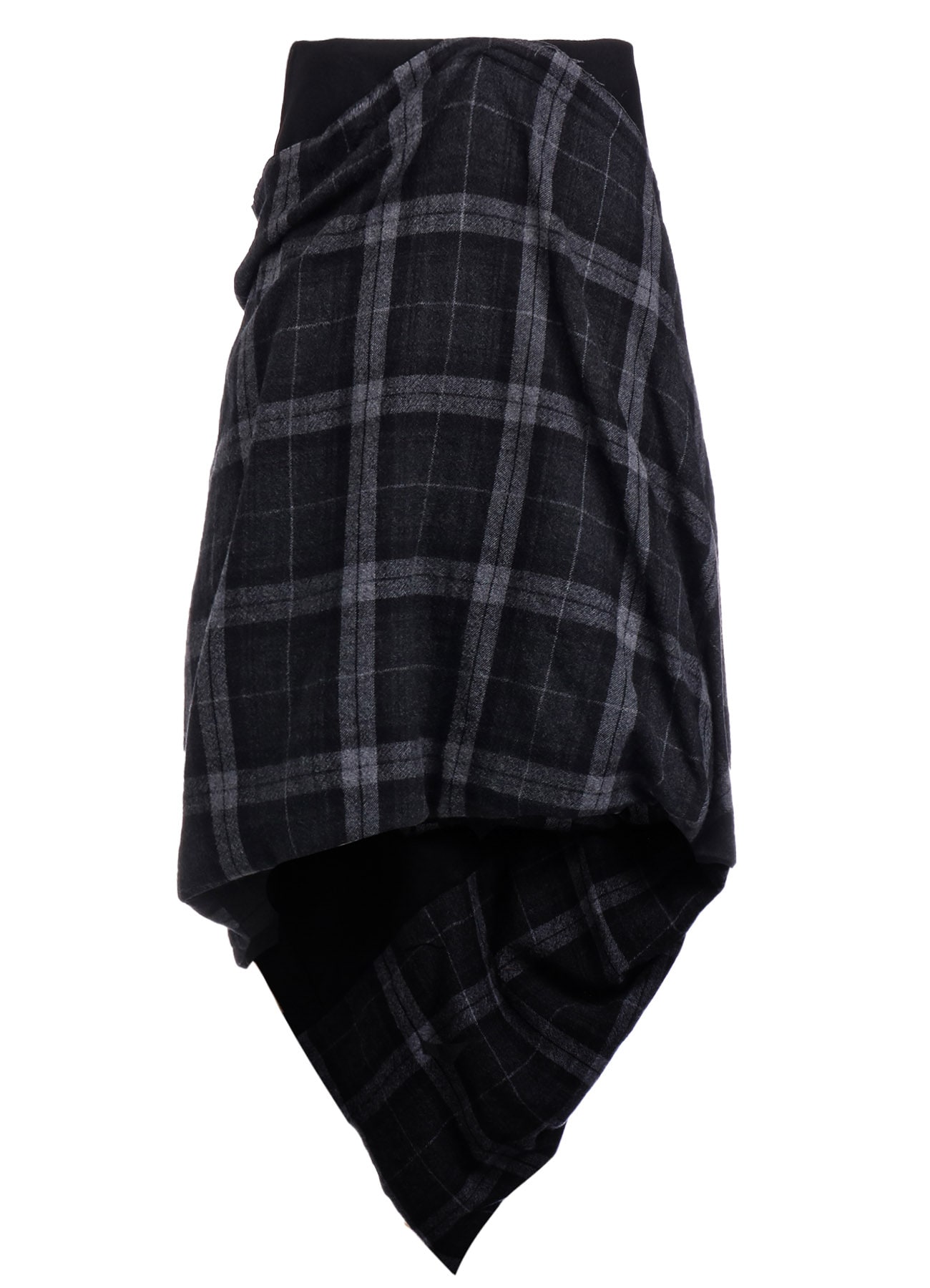 SERGE + PLAID COMBI WRAP SKIRT