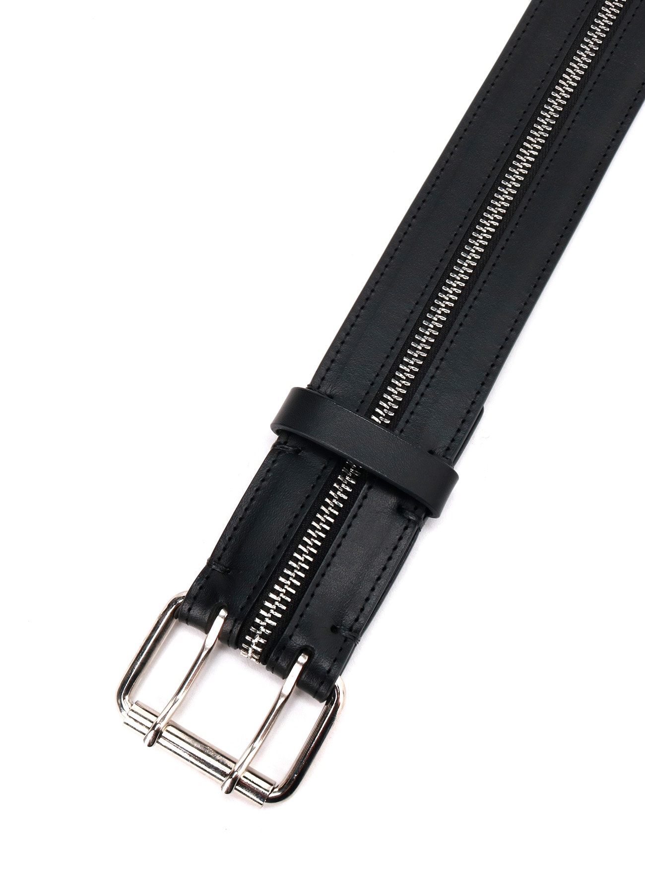 MAT OIL LEATHER ZIP OPEN BELT