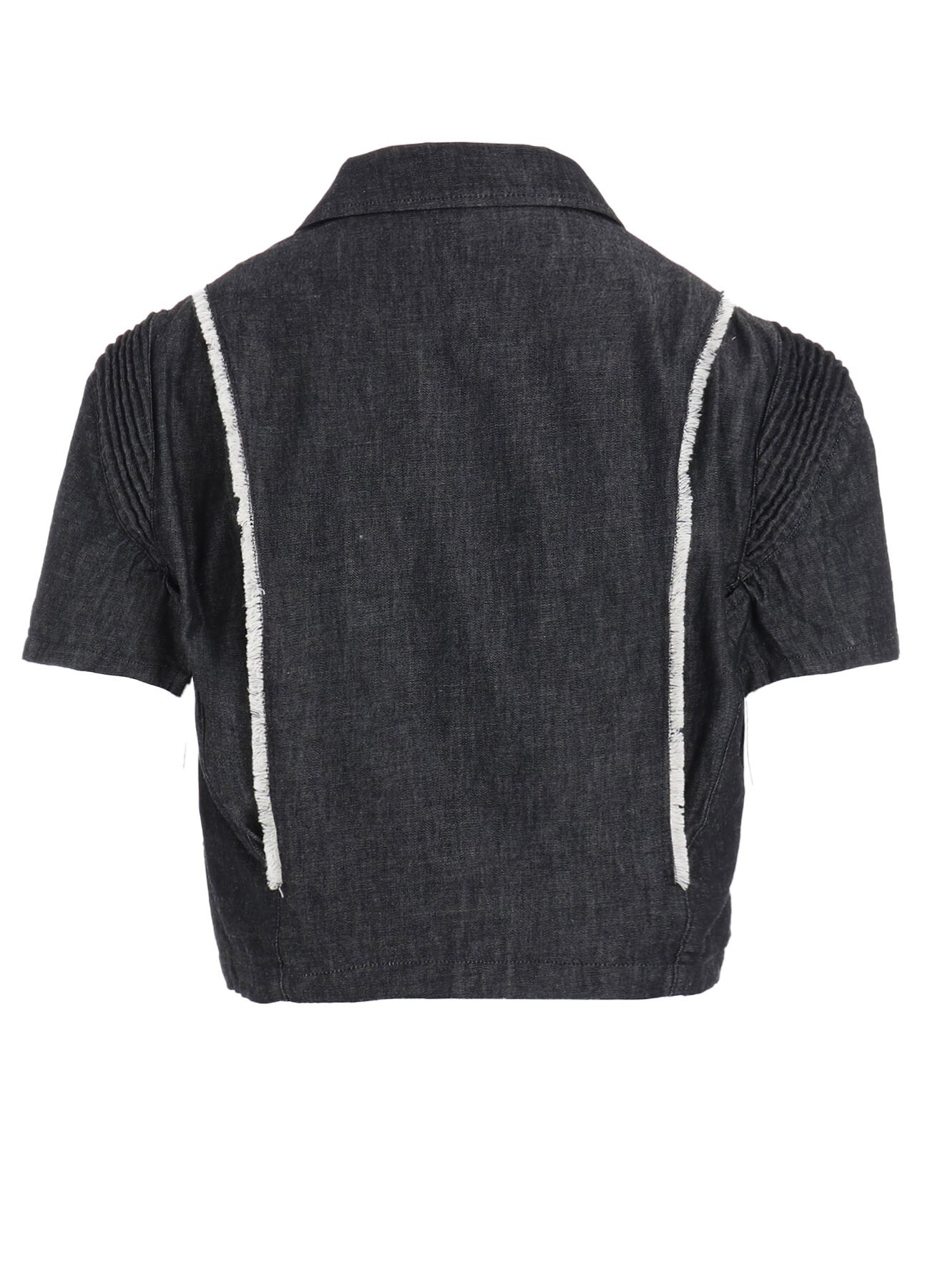 LIGHT DENIM FRILLED SHORT JACKET